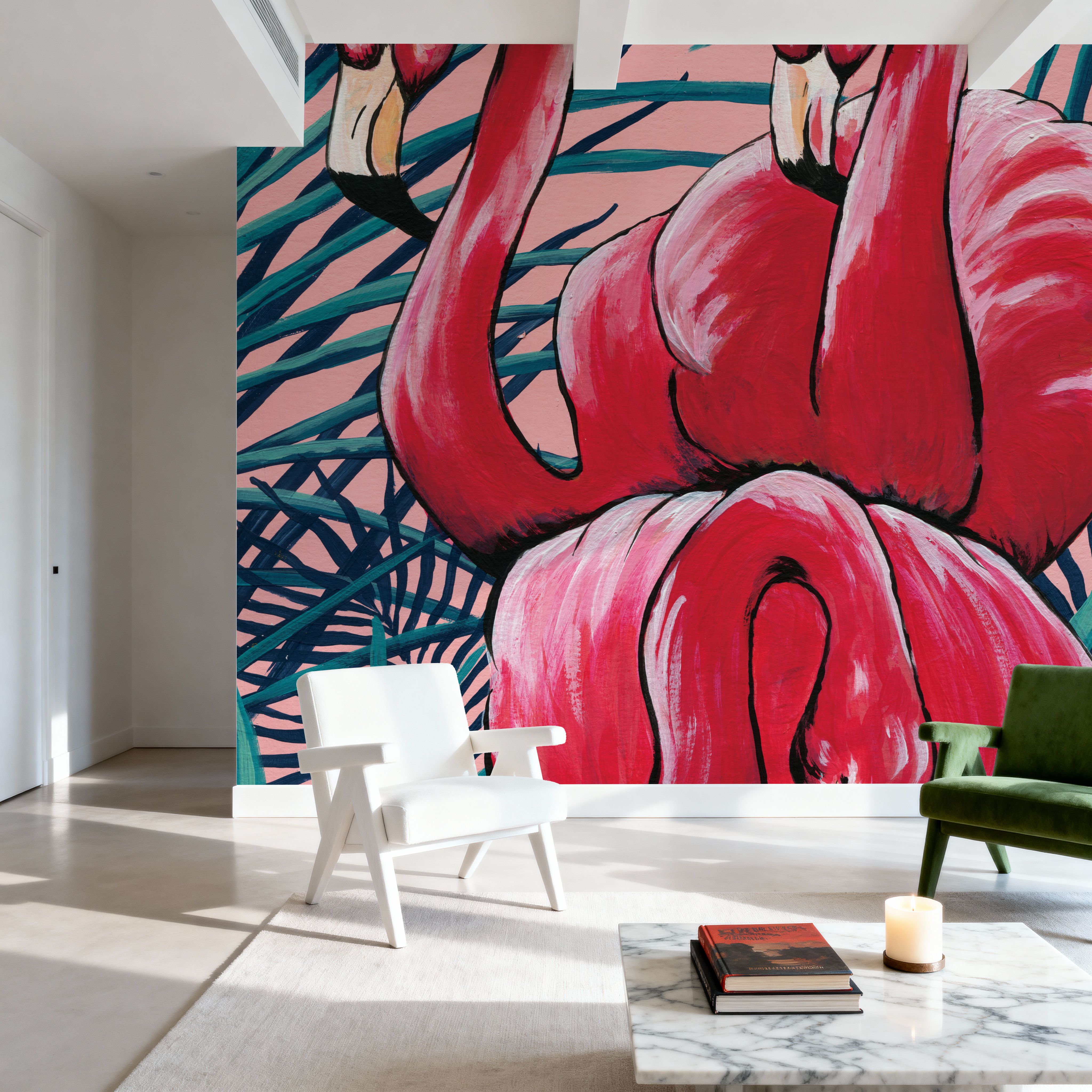 Tropical Paradise Flamingos