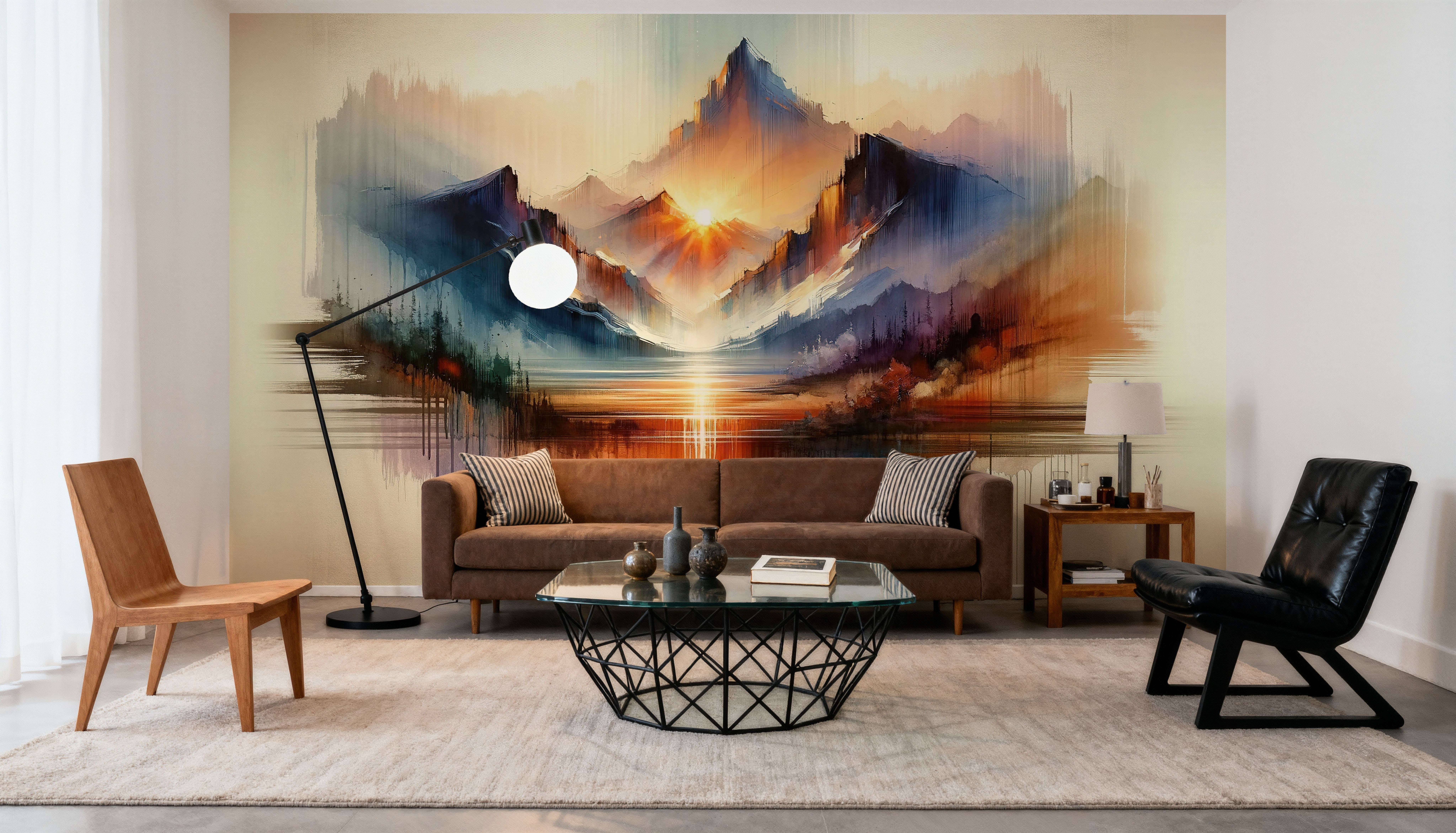 Watercolor Abstract Mountains