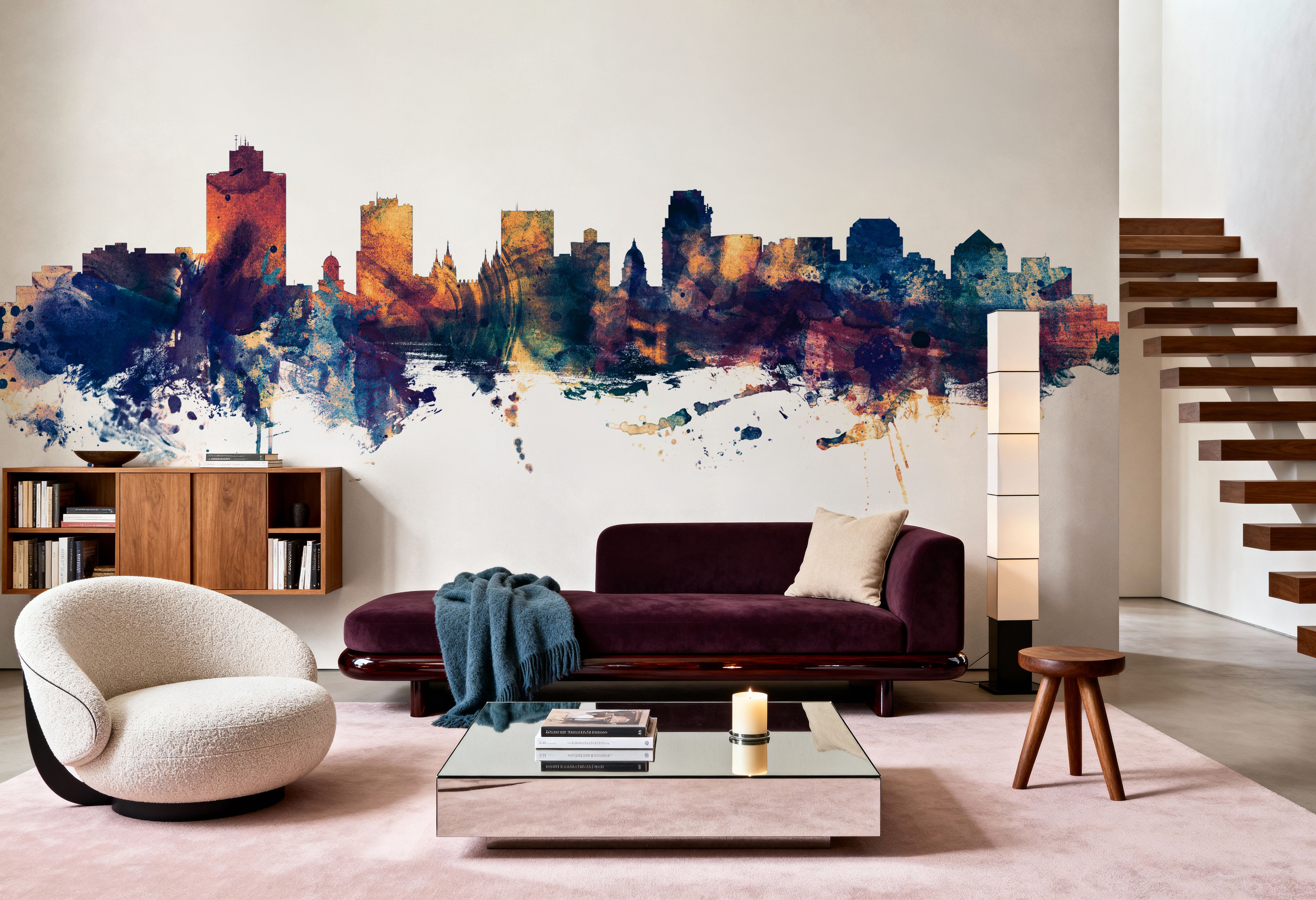 Salt Lake City Utah Skyline Blue & Bronze