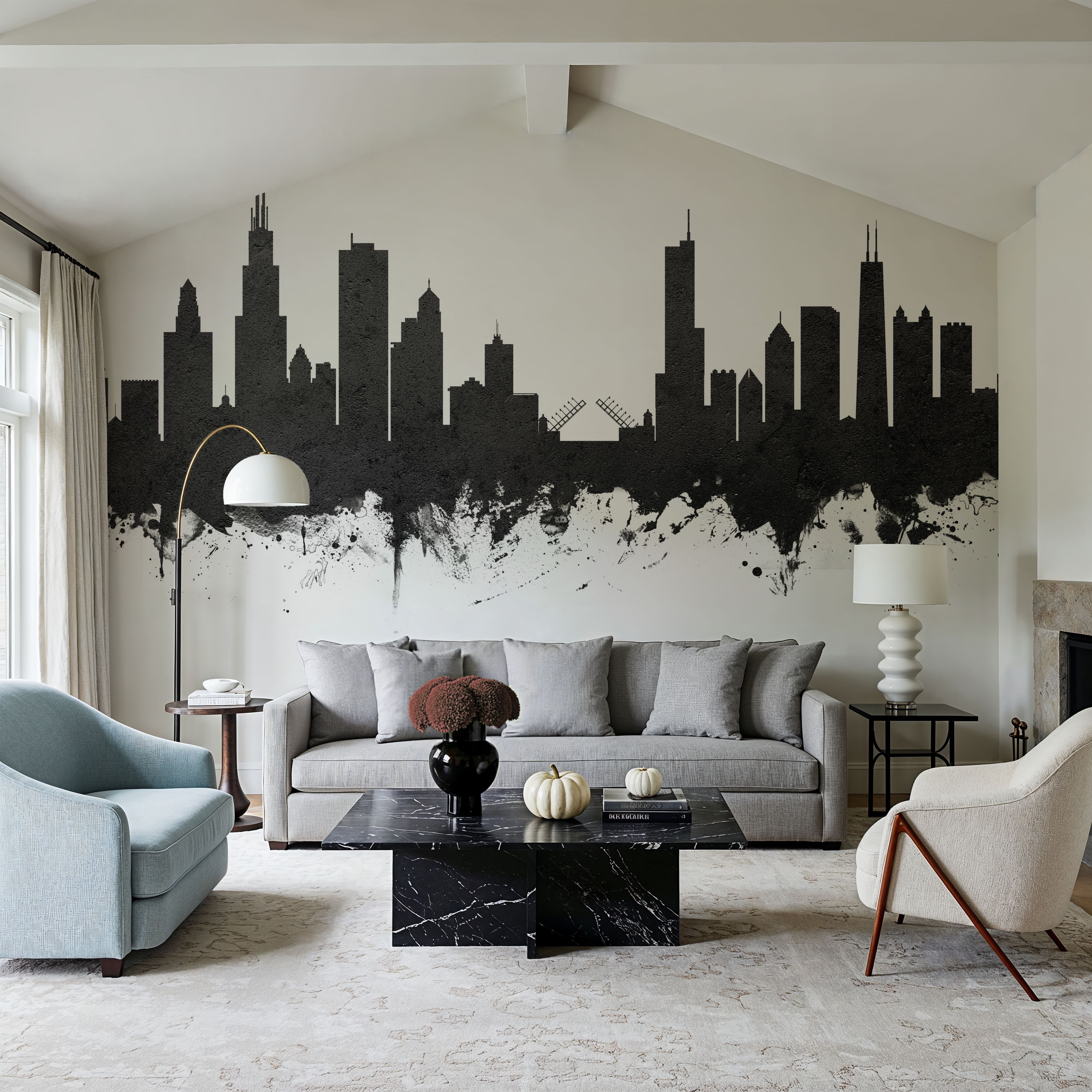Chicago Illinois Skyline Black & White