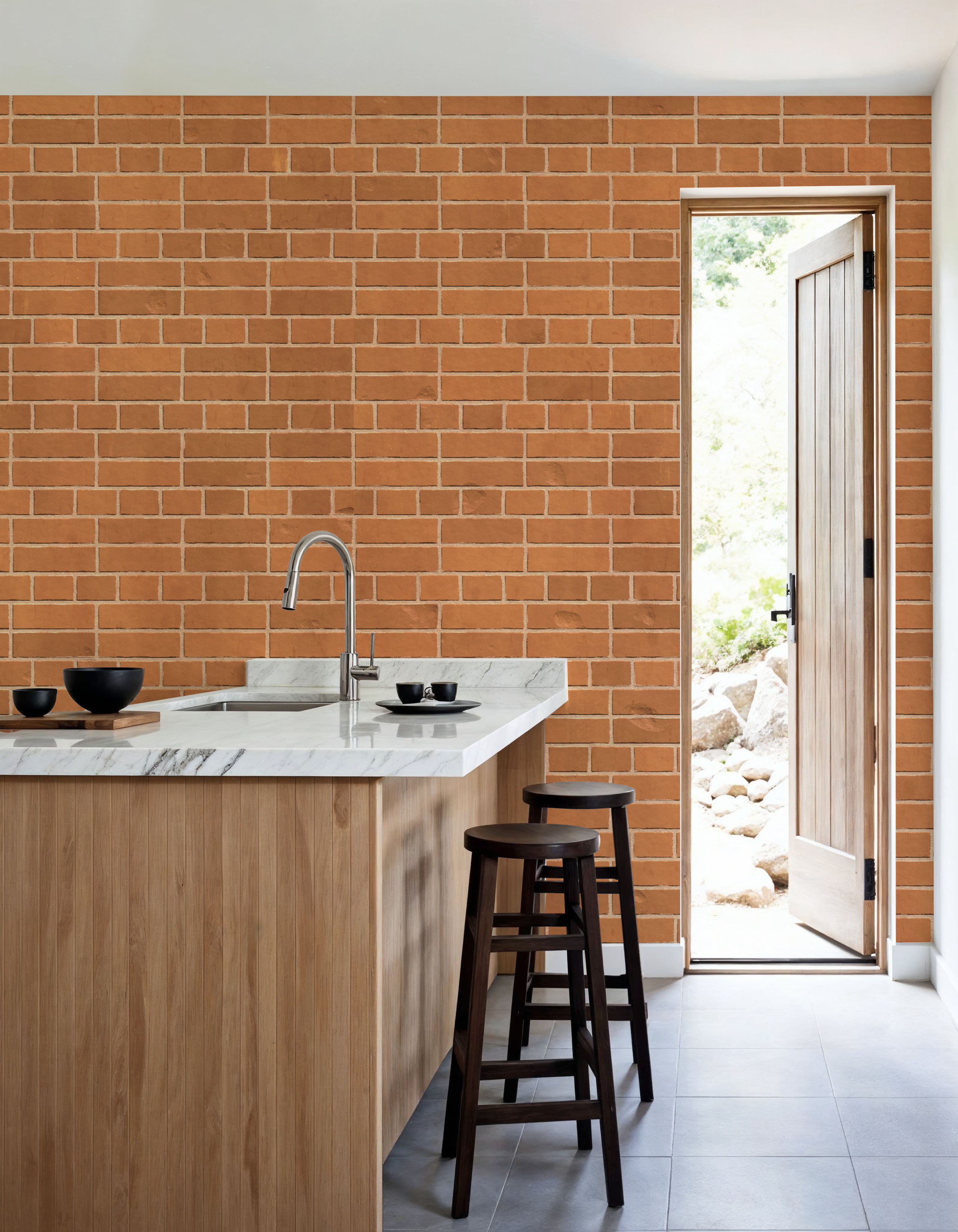 Rustic Brown Brick Wall