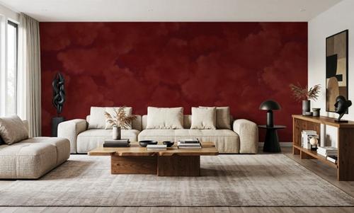 Painted Dreamy Clouds, Cherry Red