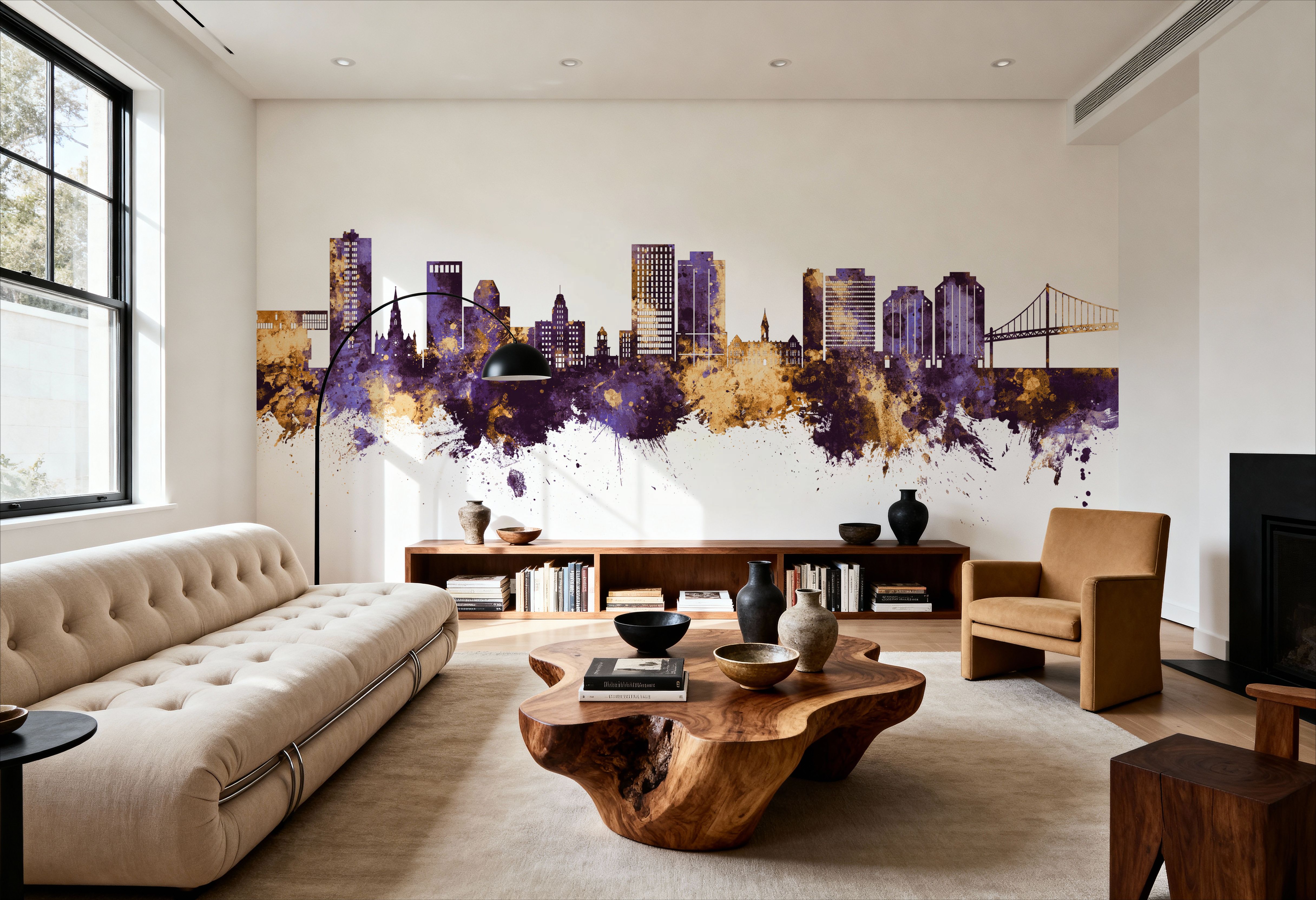 Halifax Canada Skyline Purple & Gold