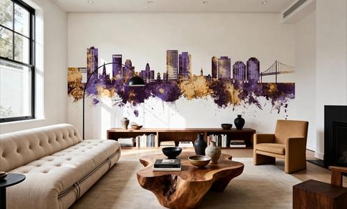 Halifax Canada Skyline Purple & Gold