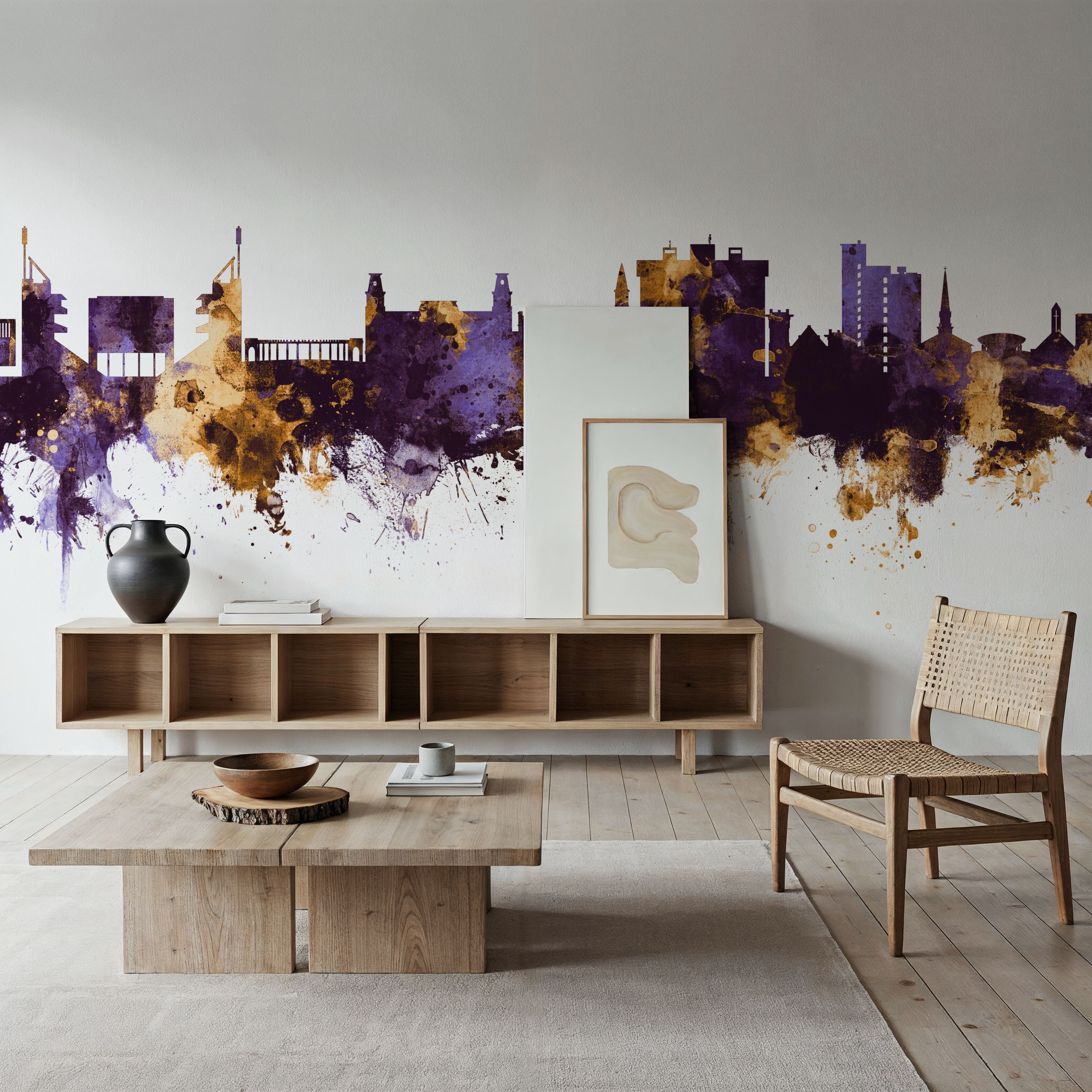 Fayetteville Arkansas Skyline Purple & Gold