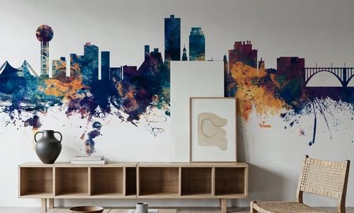 Knoxville Tennessee Skyline Blue & Bronze