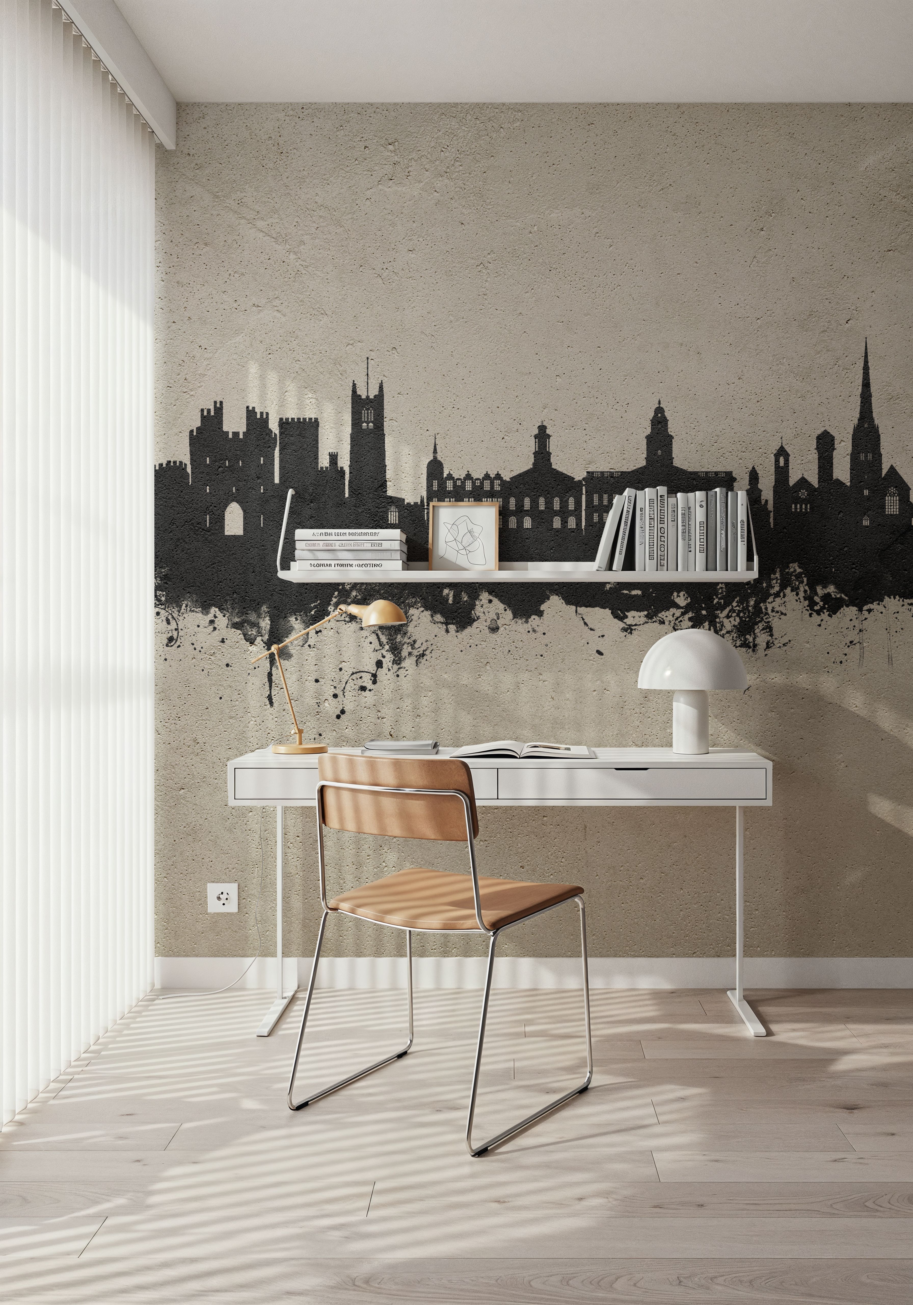 Wall Mural - Lancaster England Skyline Concrete - Architecture mural wallpaper - Offices - Wallism US - Premium, Textured or Peel & Stick