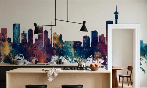 Johannesburg South Africa Skyline Blue & Bronze
