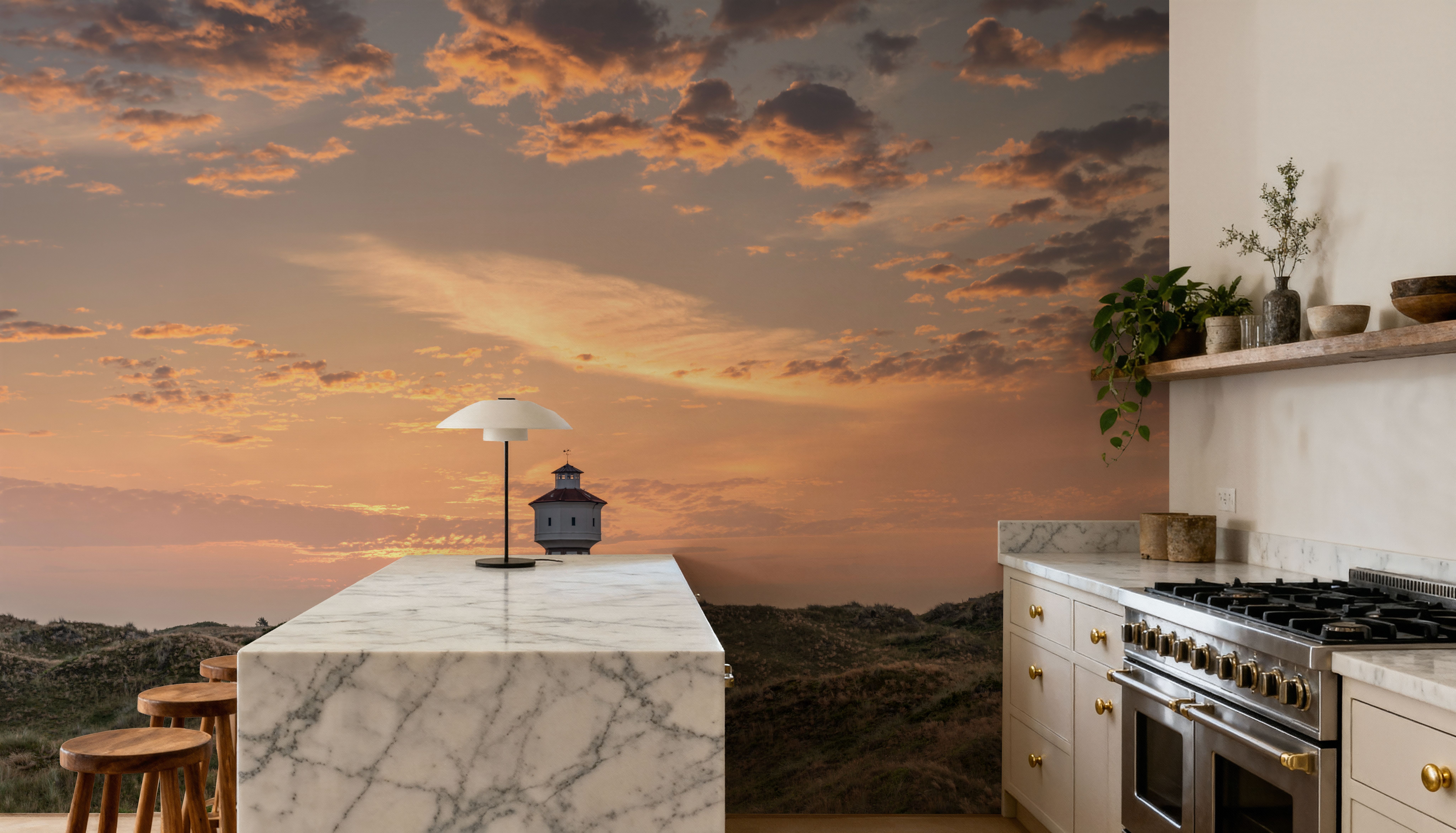 Water Tower Ahead, Wallpaper