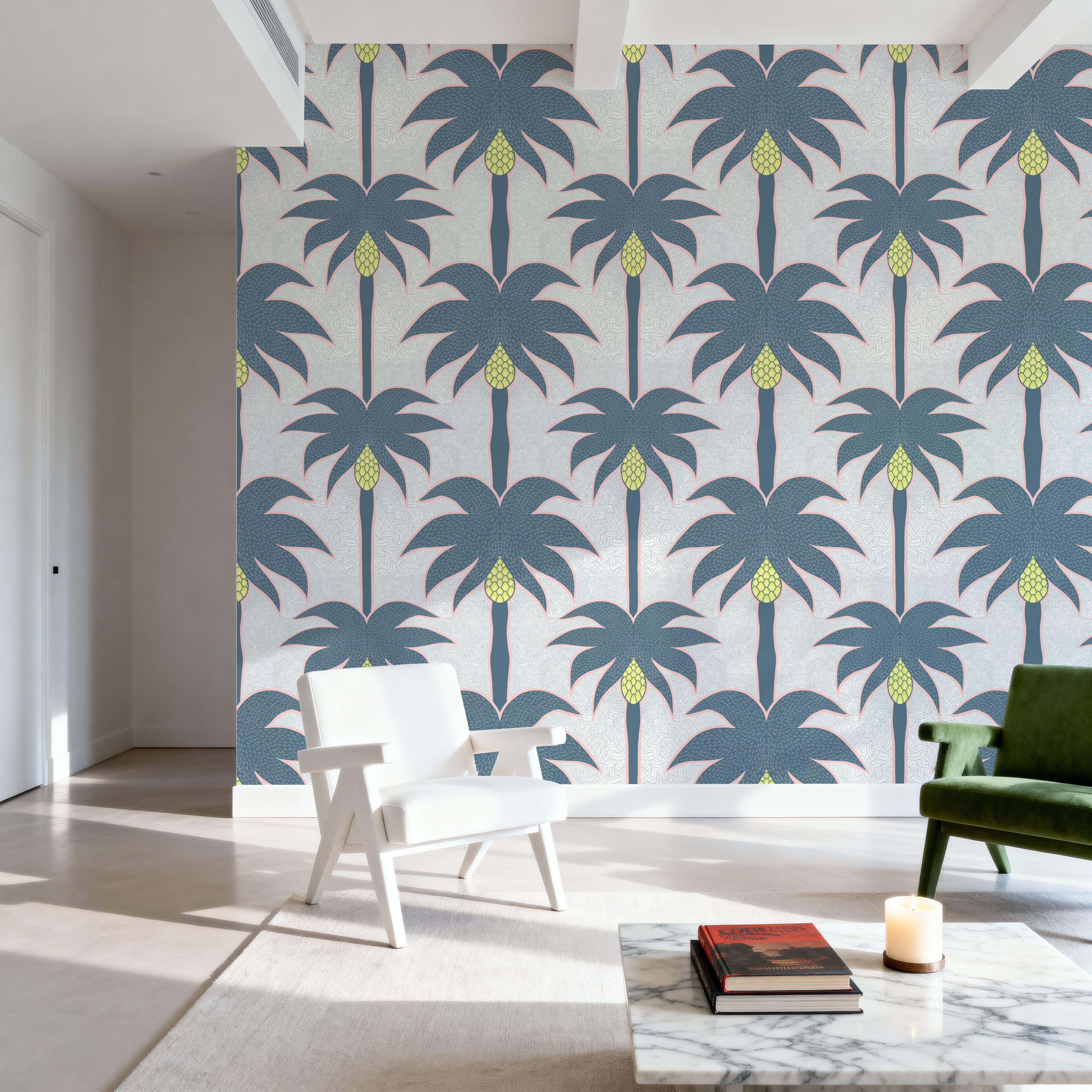 Graphic Palms, Teal
