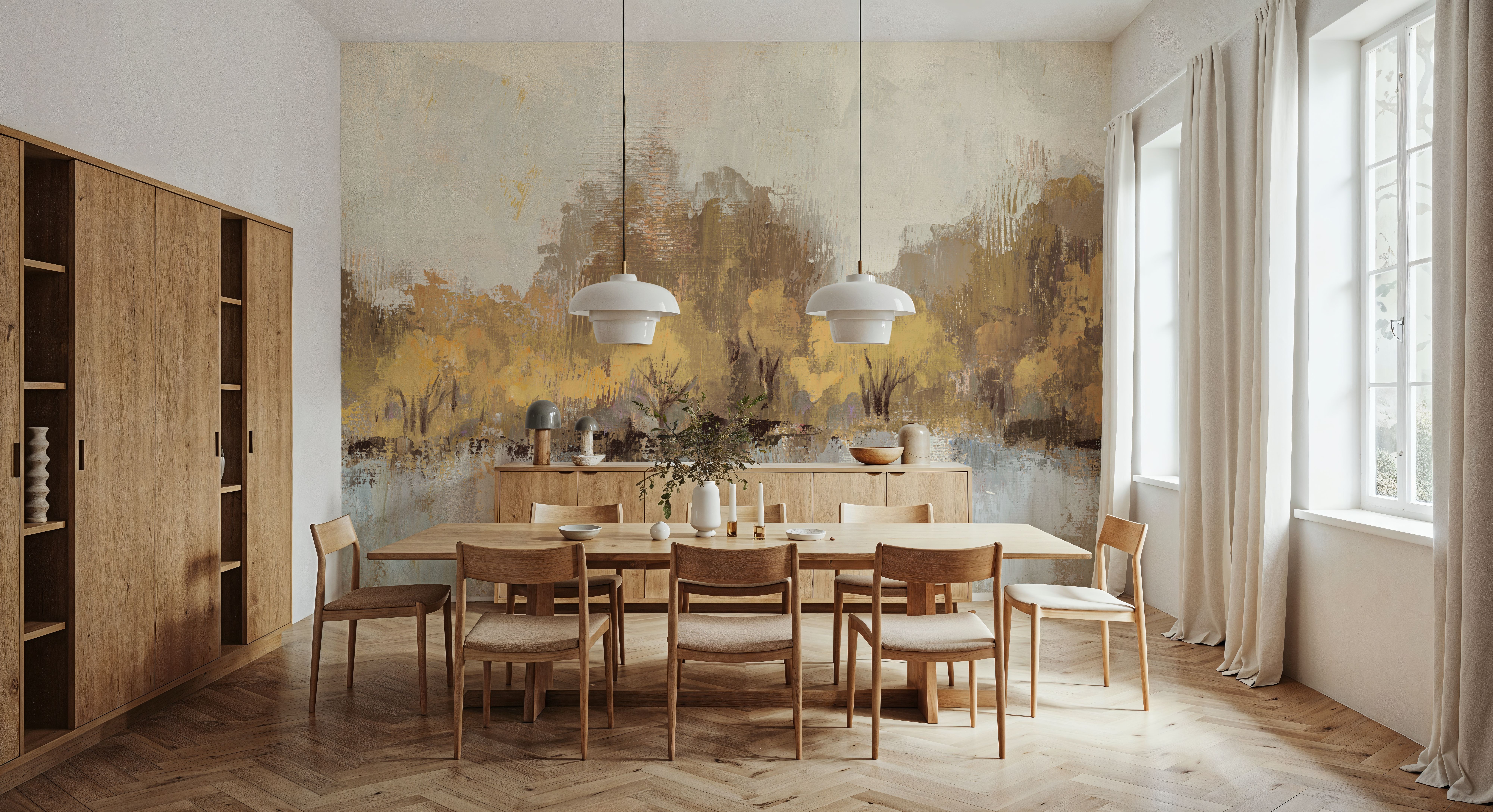 Bright Autumn Reflection, Behang