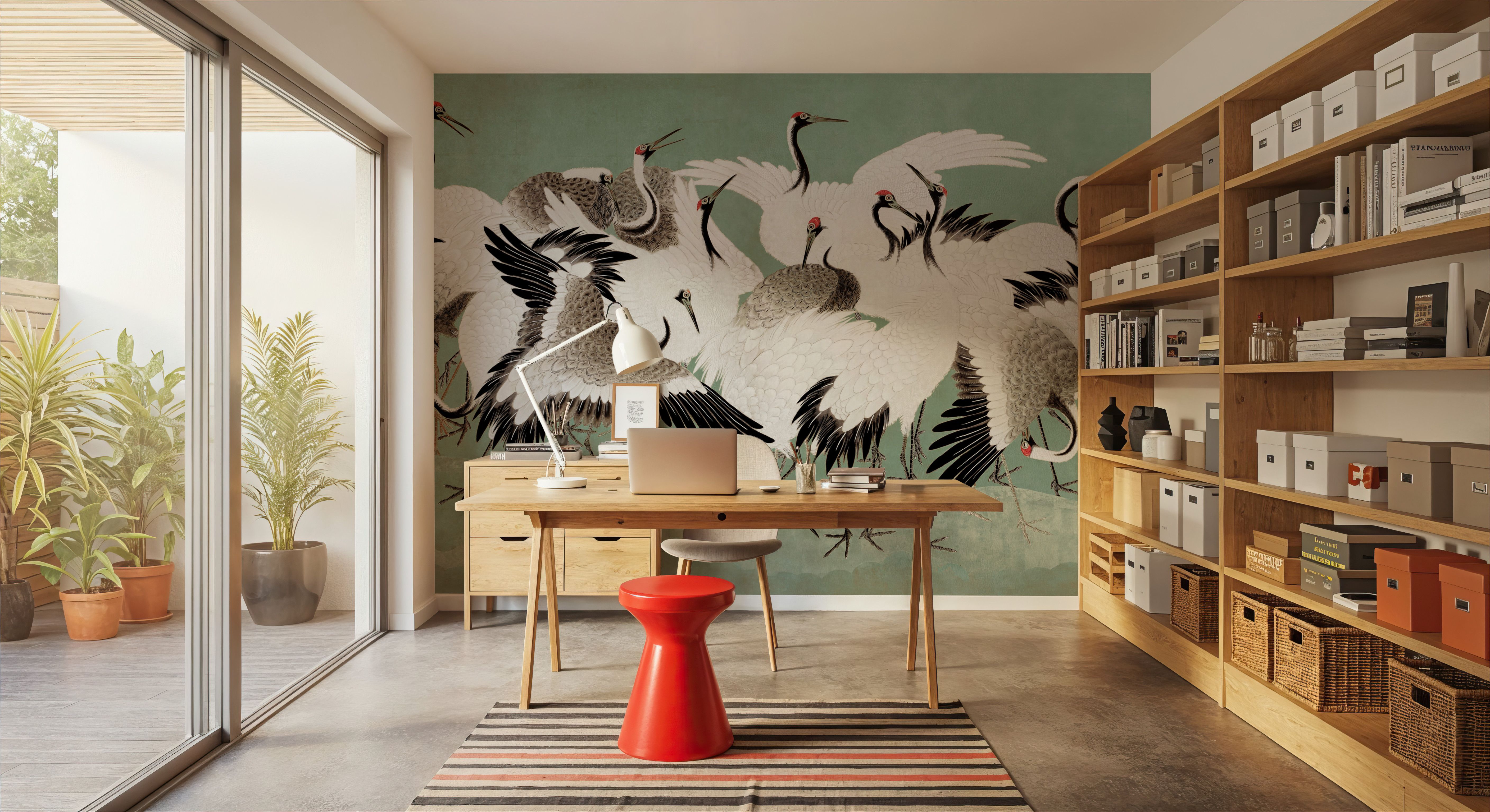 Japanese Flock of Cranes, Jade