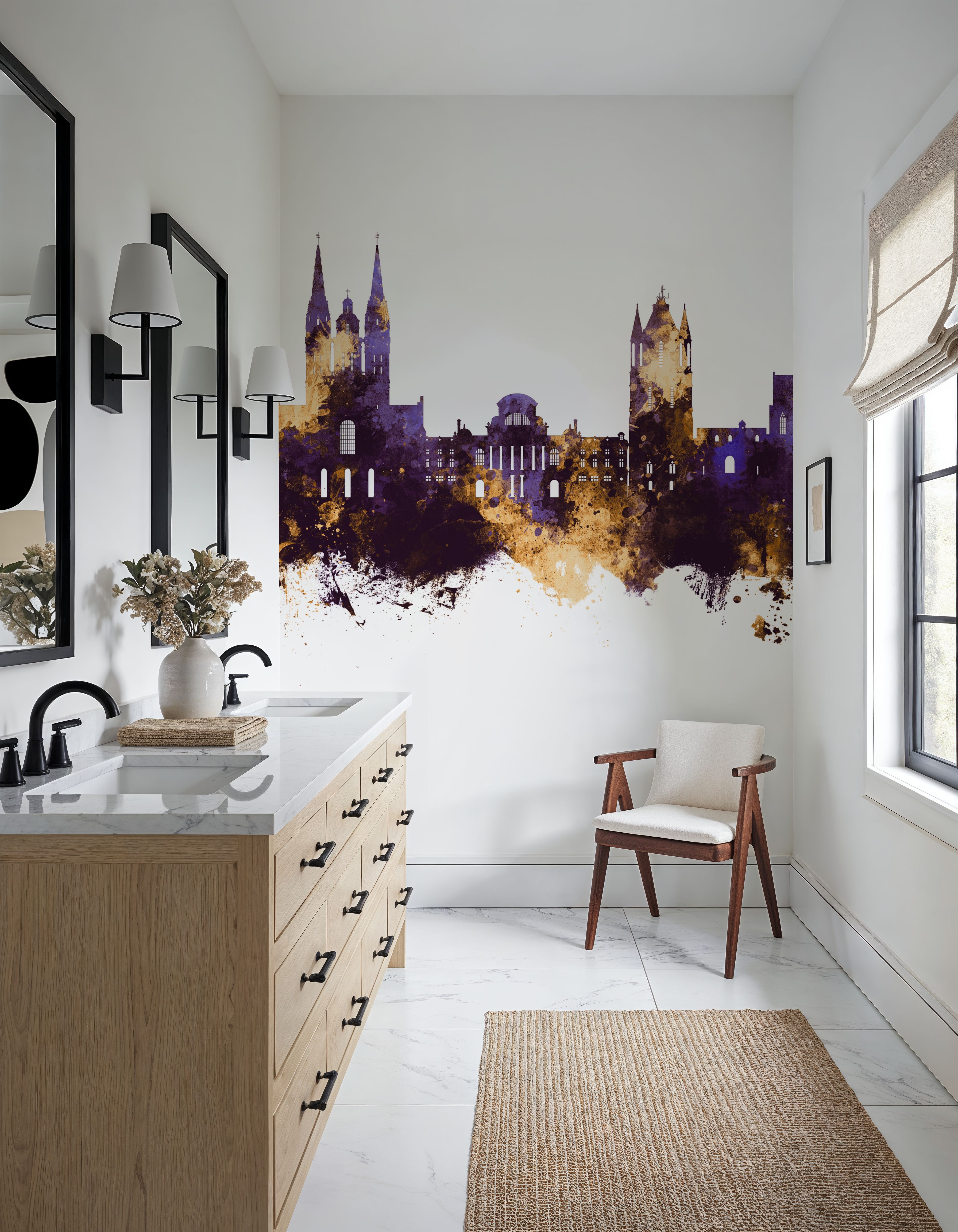 Angers France Skyline Puple & Gold