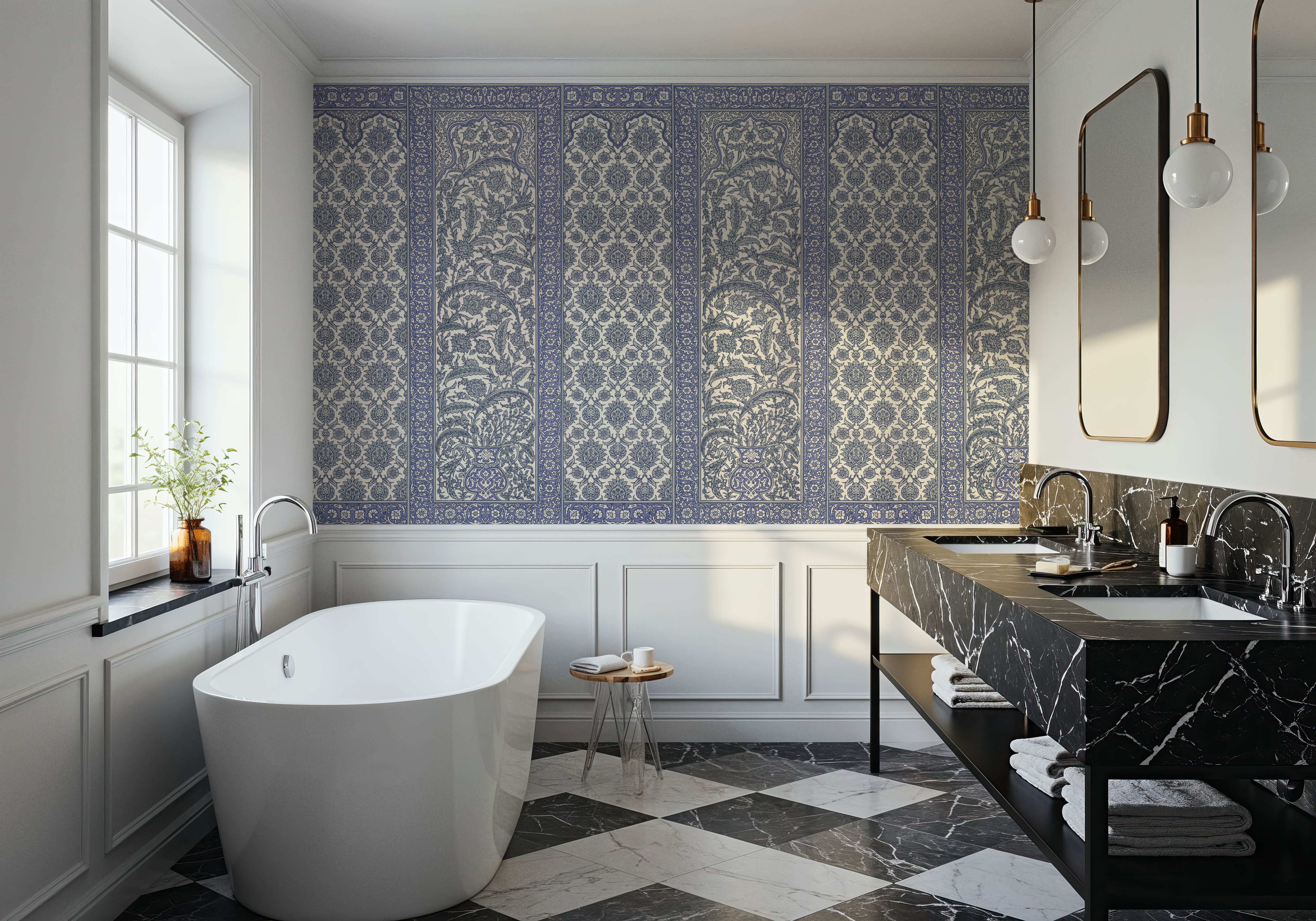 Riad Ornaments, Periwinkle, Carte da parati