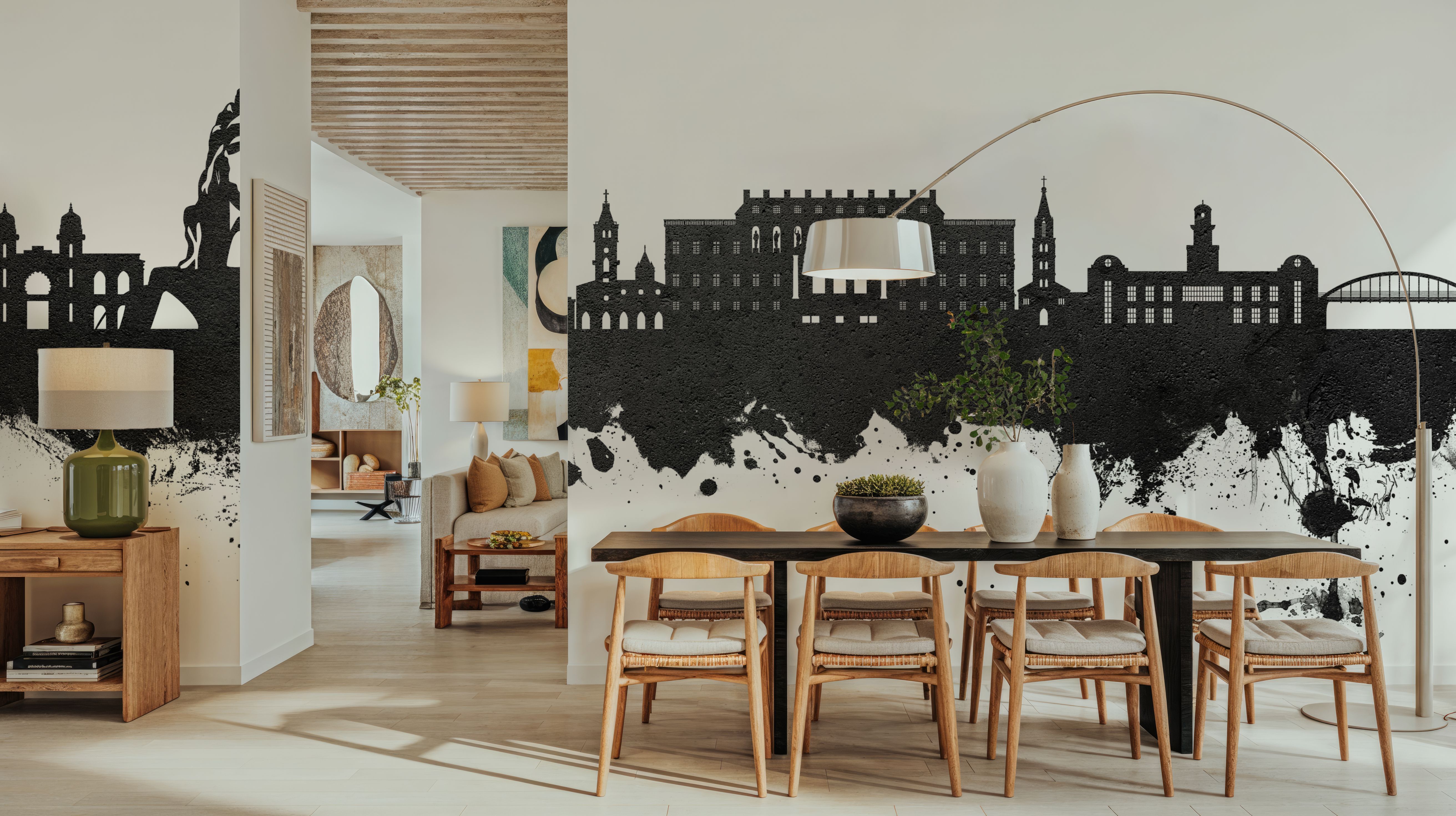 Coimbatore India Skyline Black & White