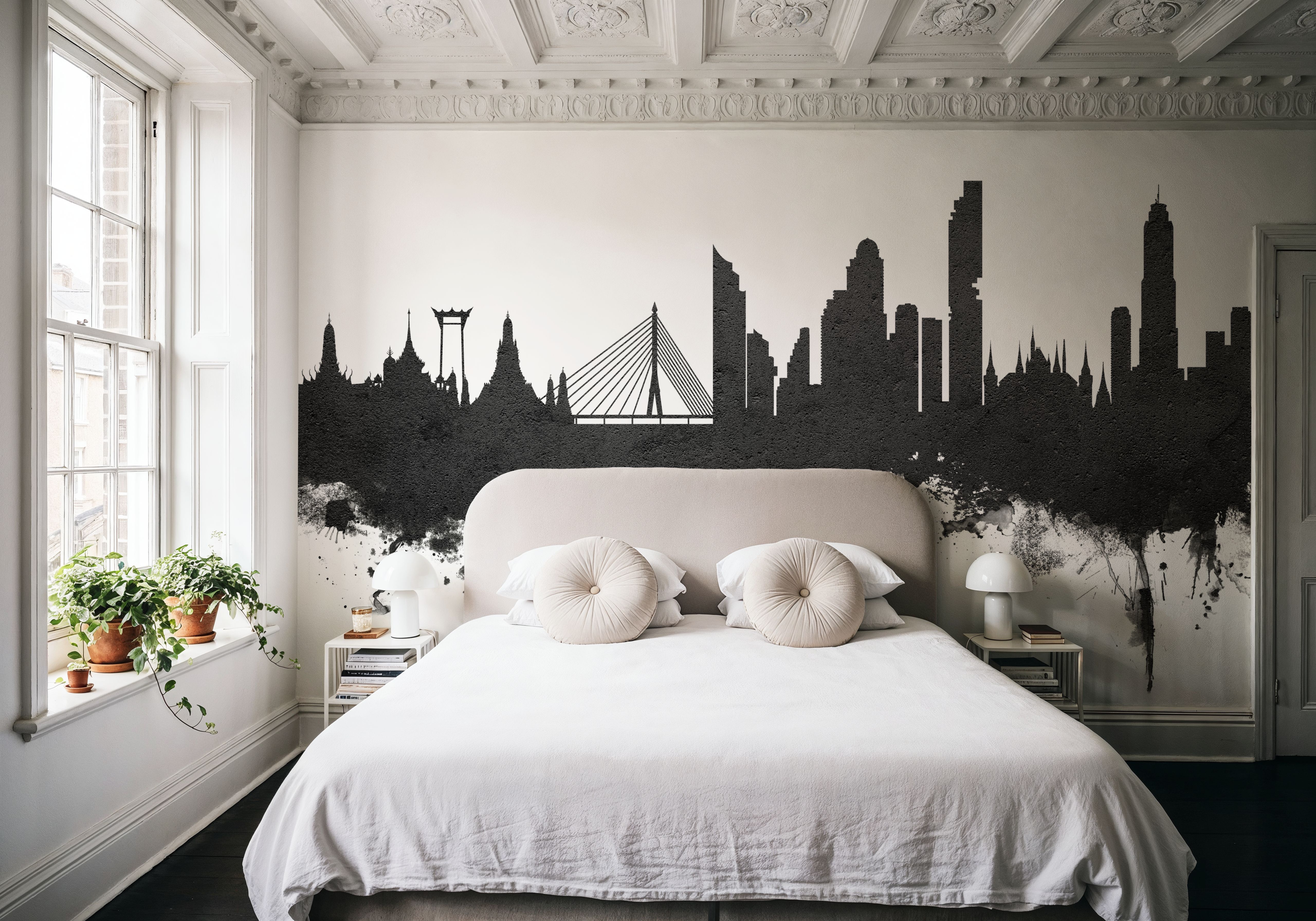 Bangkok Thailand Skyline Black & White