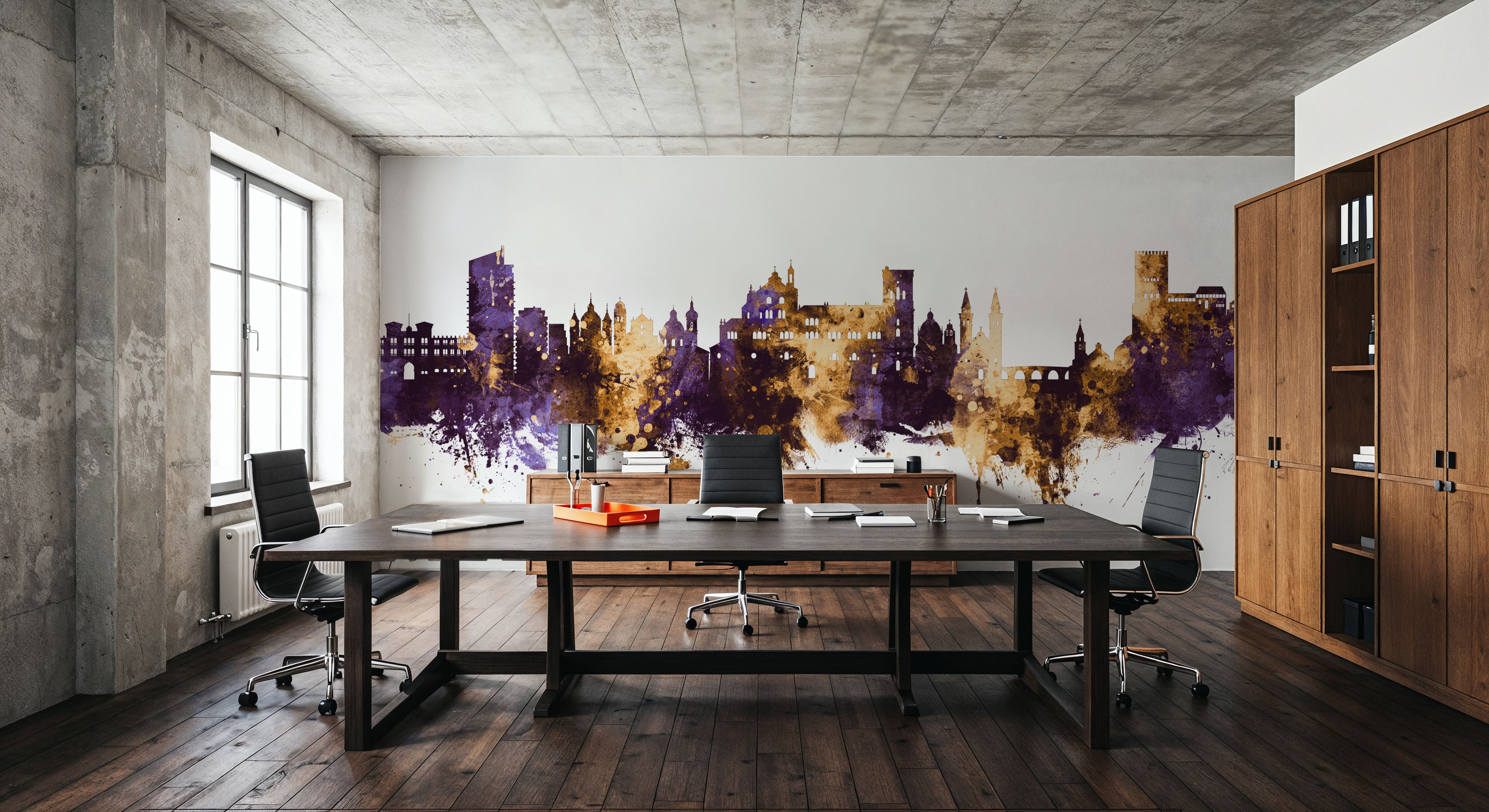 Granada Spain Skyline Purple & Gold, Wallpaper