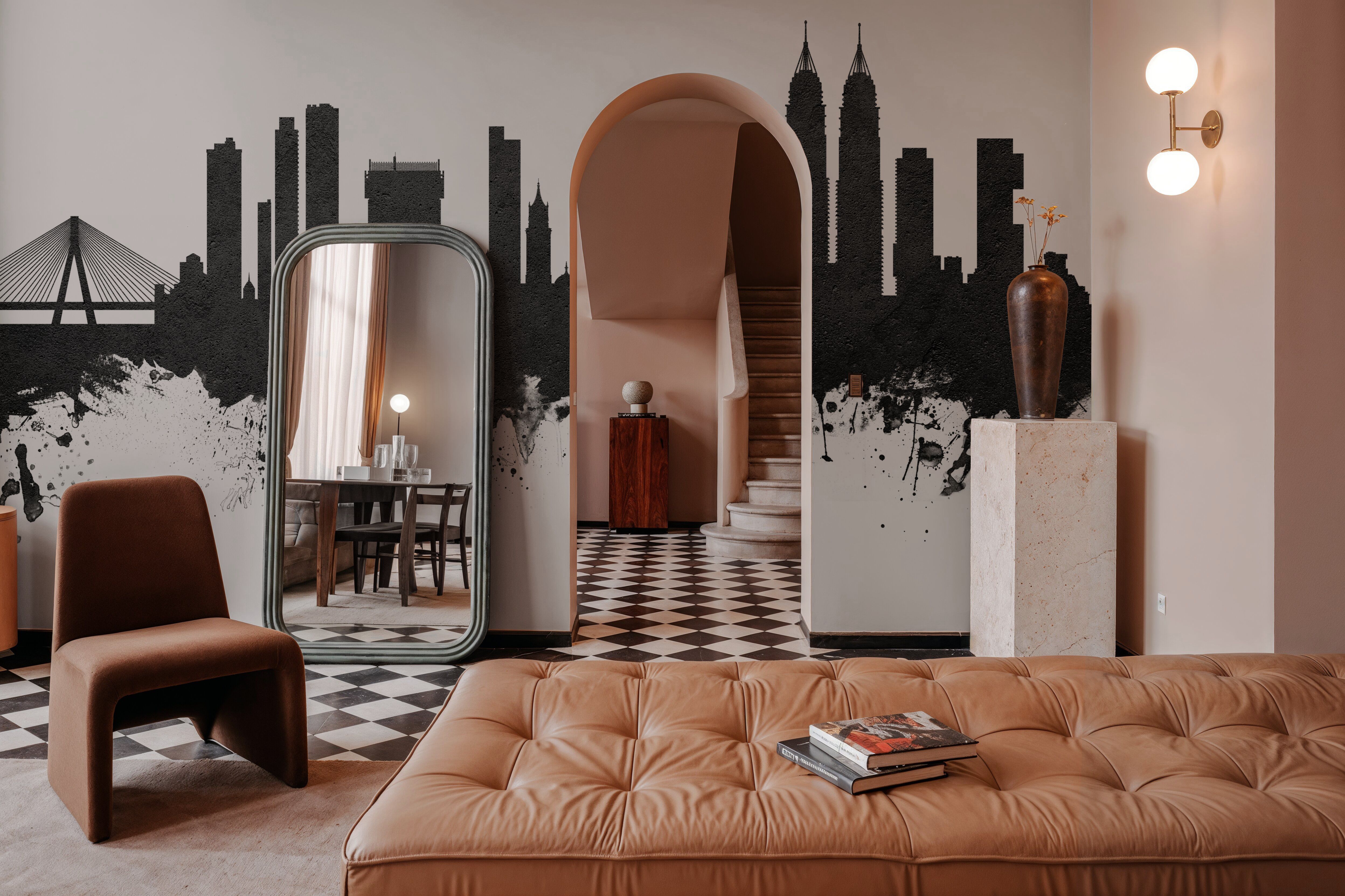 Mumbai Skyline India Bombay Black & White