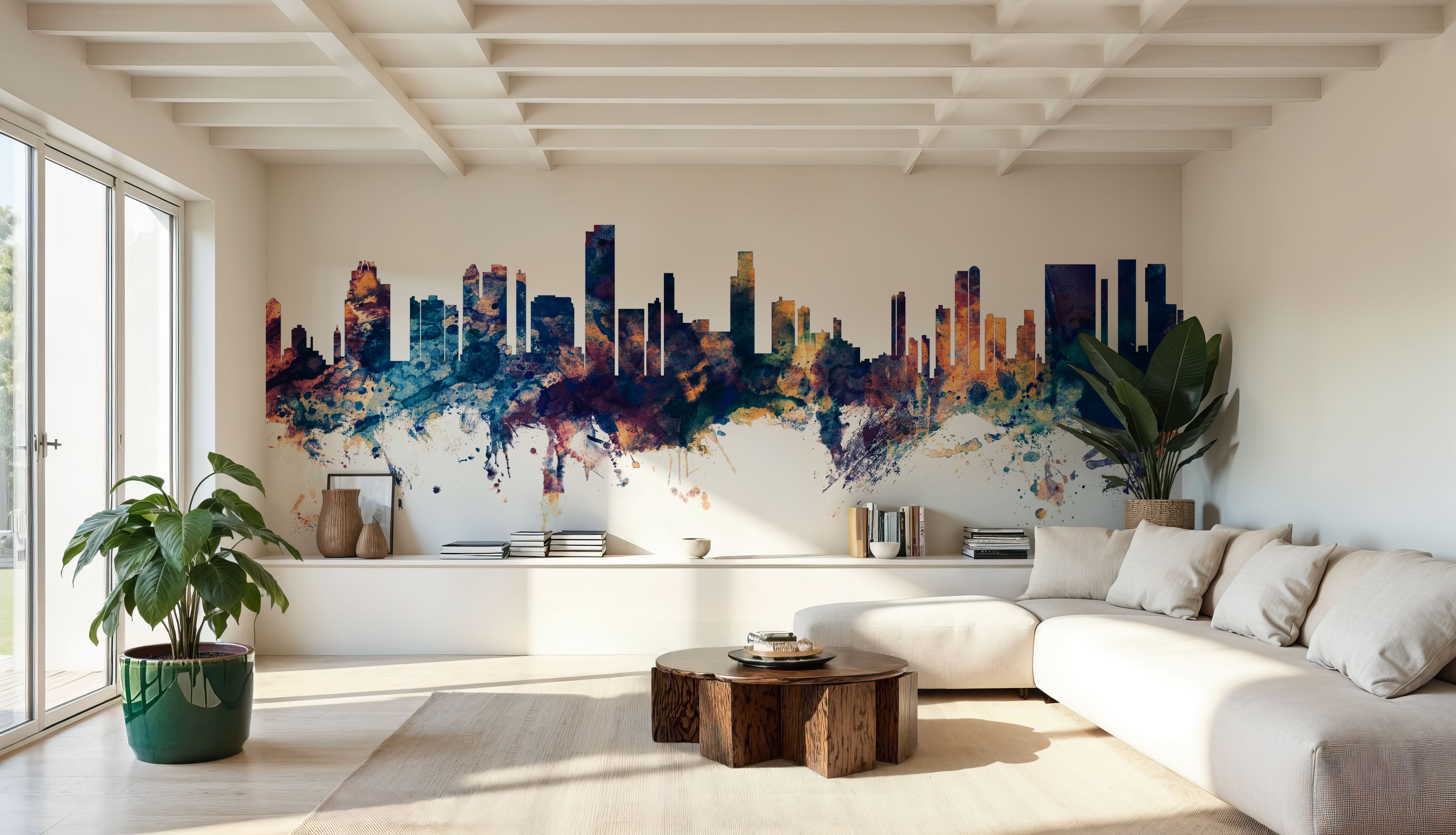 Honolulu Hawaii Skyline Blue & Bronze