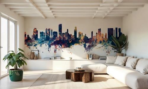 Honolulu Hawaii Skyline Blue & Bronze