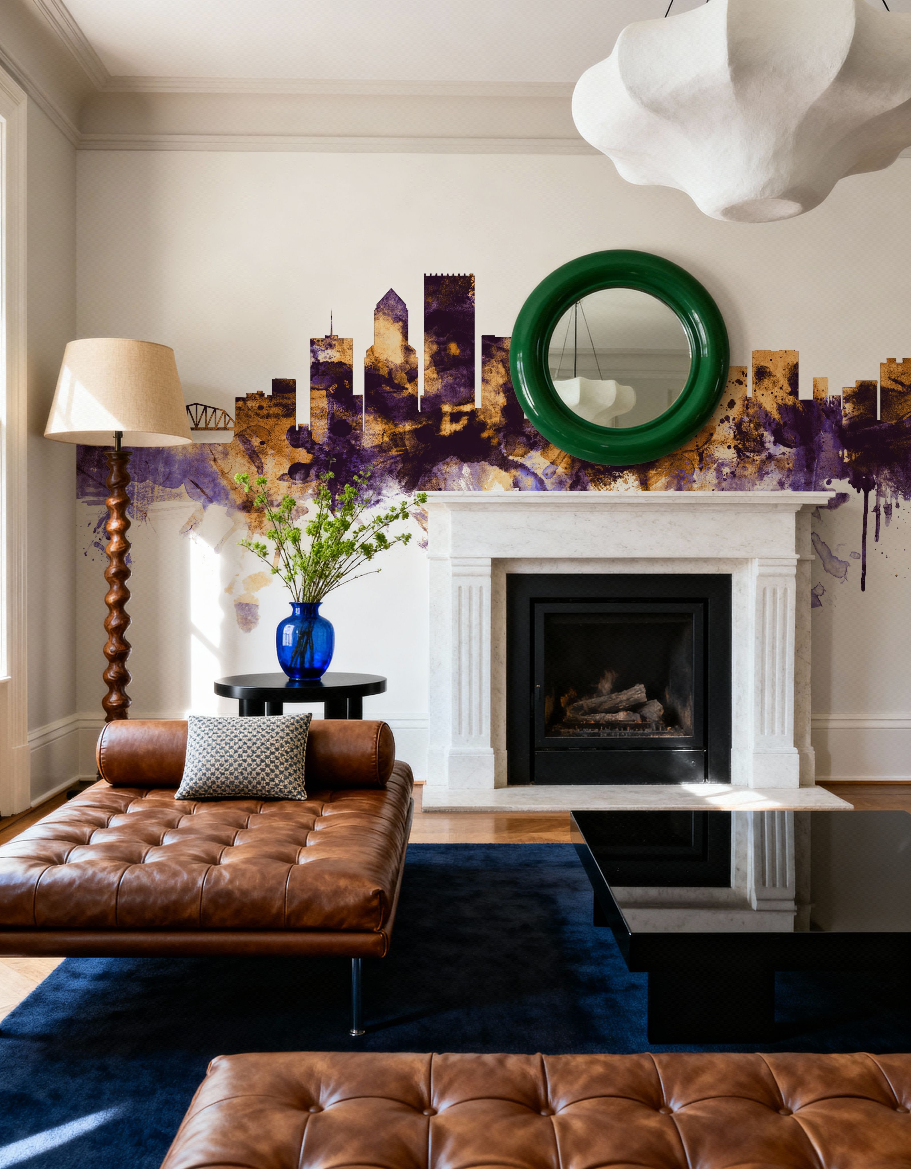 Portland Oregon Skyline Purple & Gold