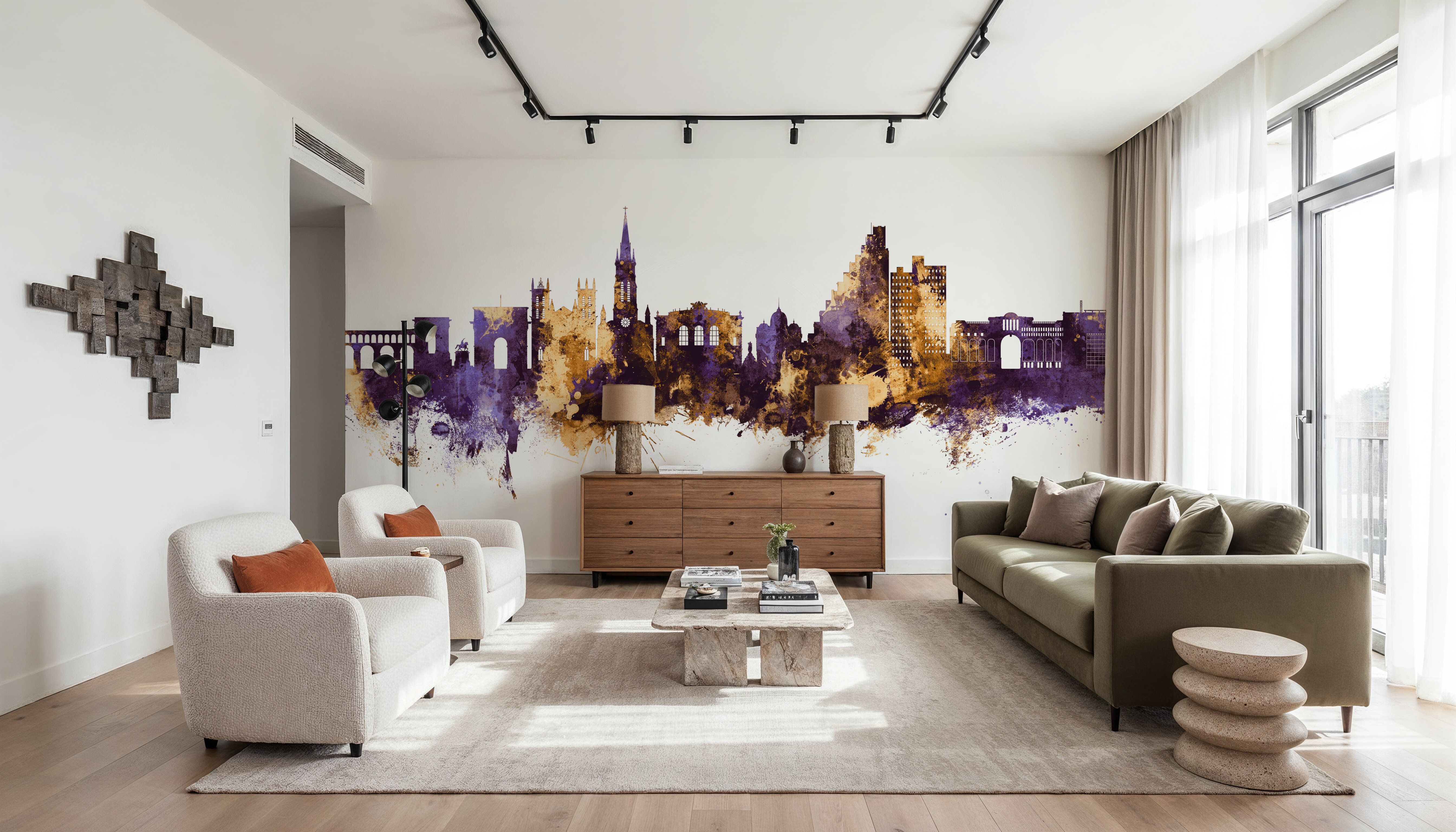 Montpellier Skyline Purple & Gold