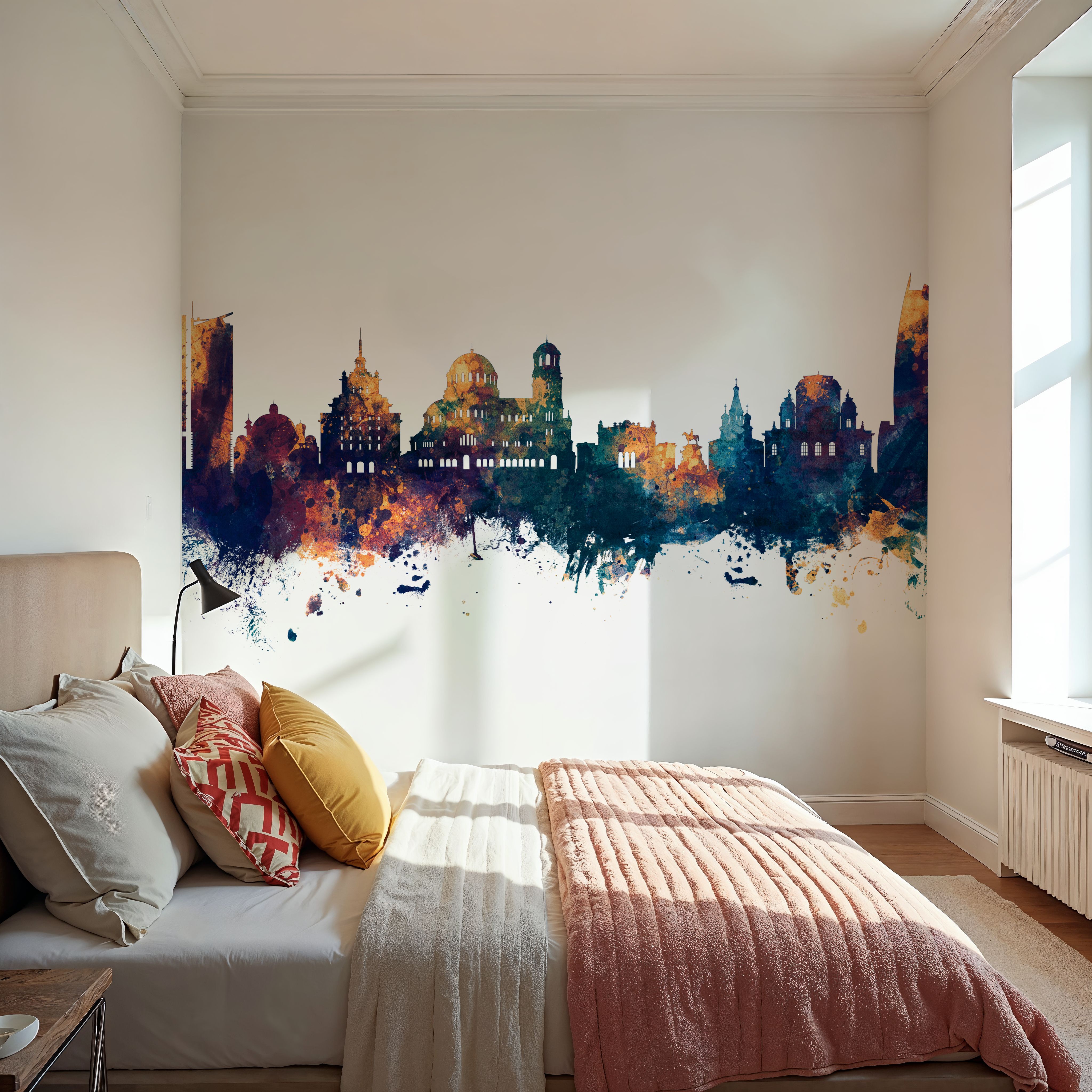 Sofia Bulgaria Skyline Blue & Bronze