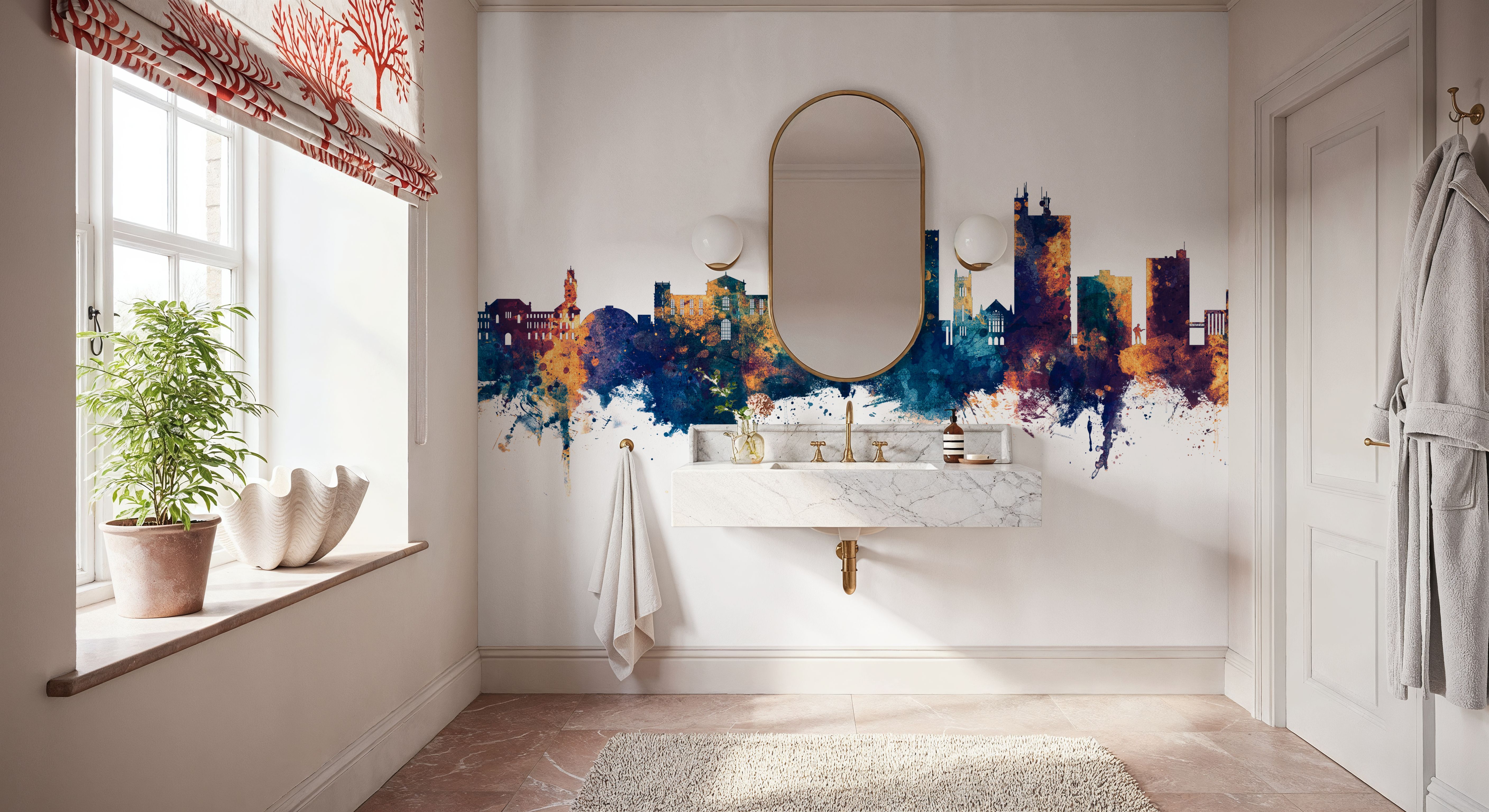 Lubbock Texas Skyline Blue & Bronze