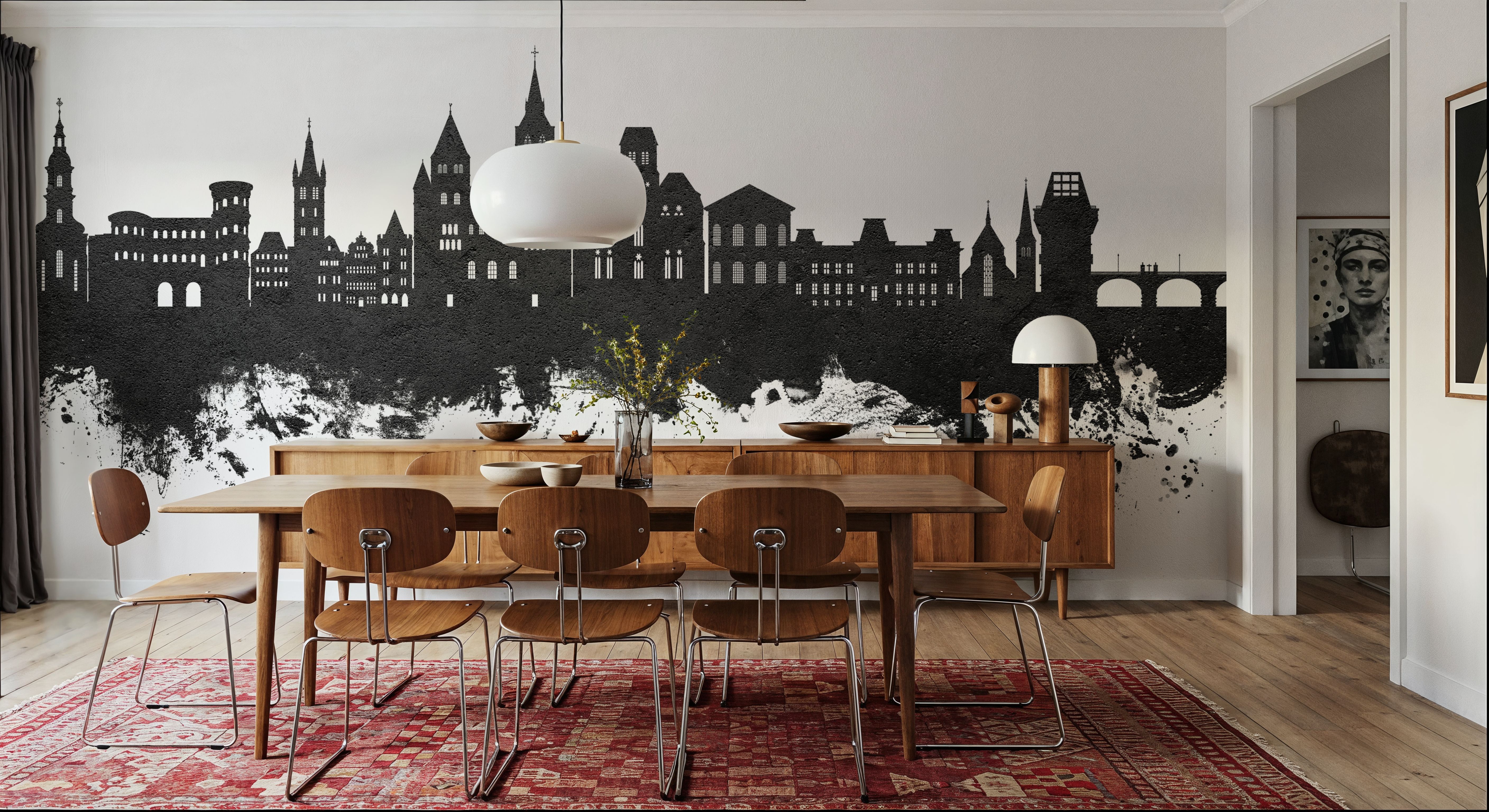 Trier Germany Skyline Black & White