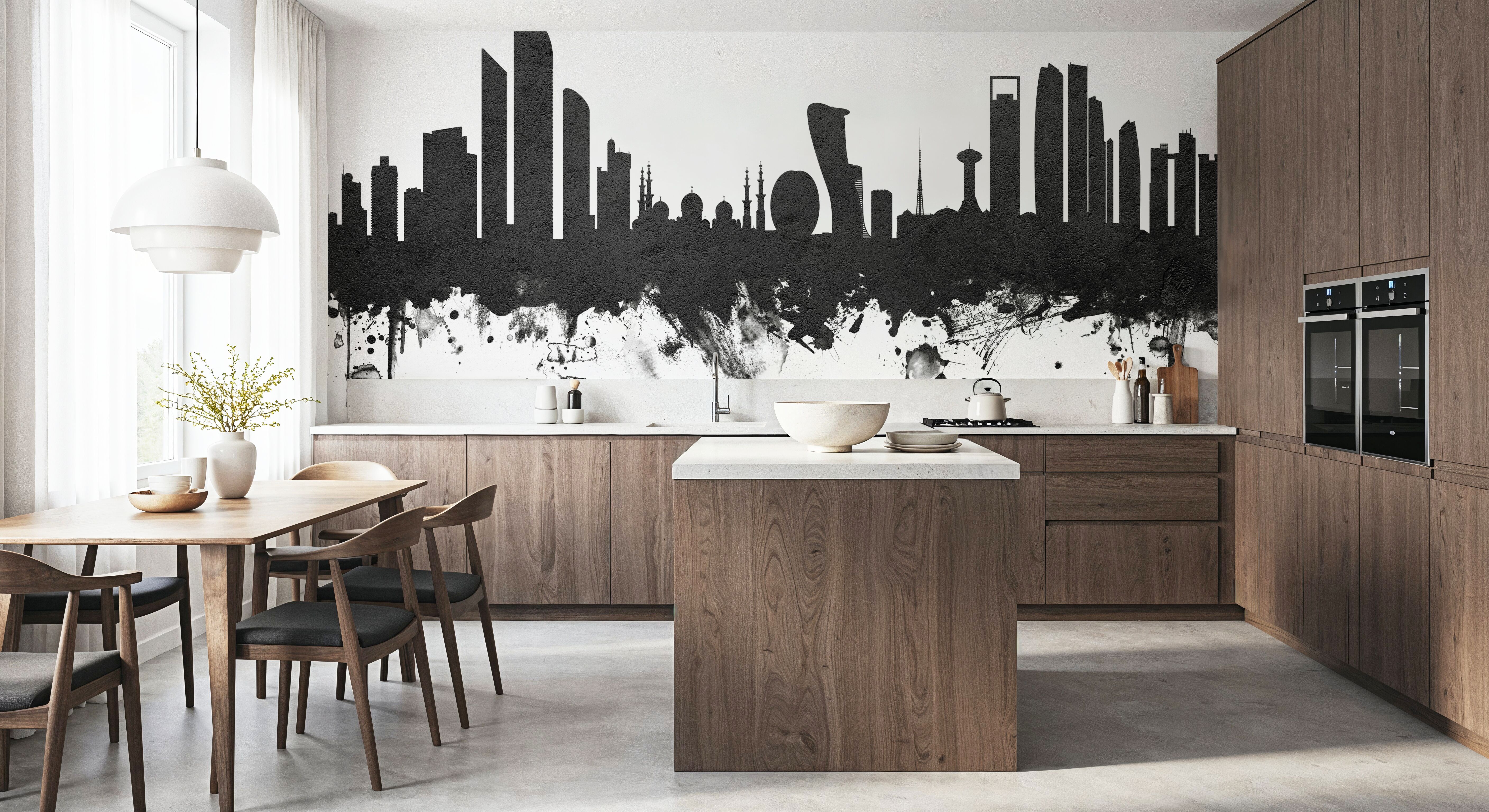 Abu Dhabi Skyline Black & White