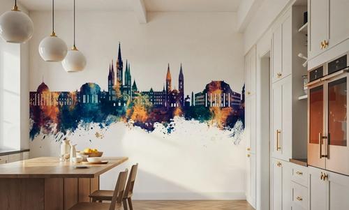 Weisbaden Germany Skyline Blue & Bronze