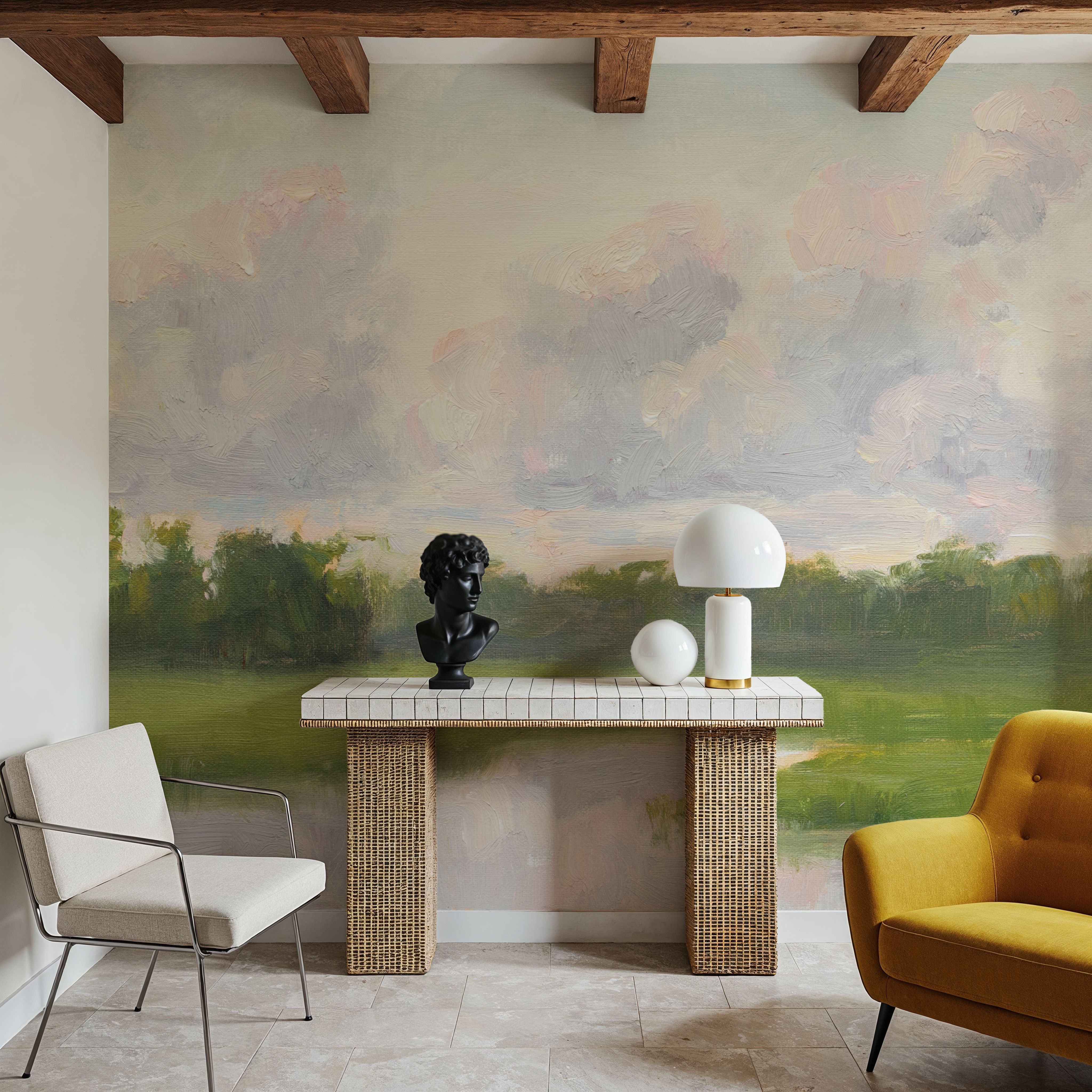 Pastel Clouds Over the Water