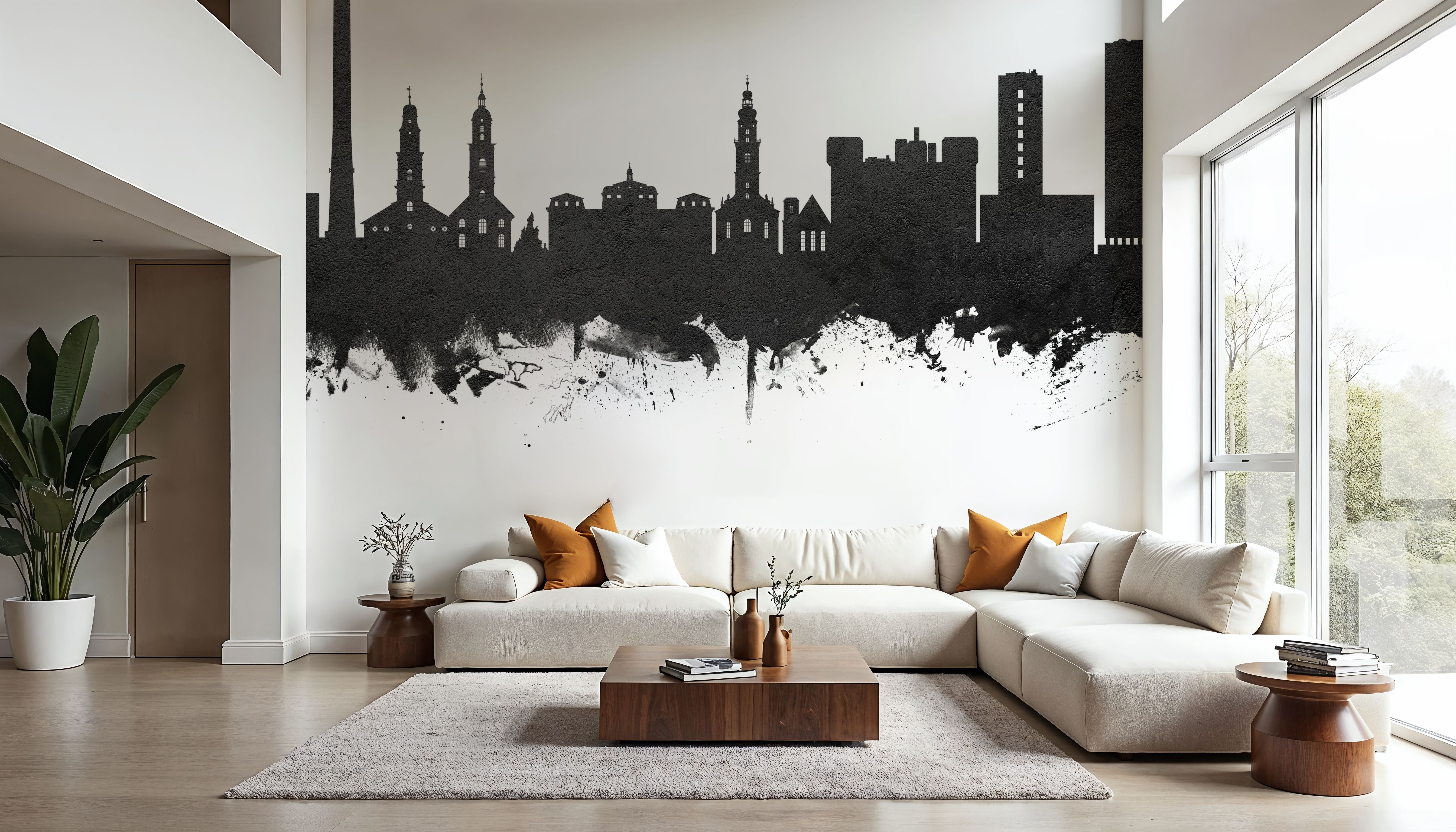 Erlangen Germany Skyline Black & White