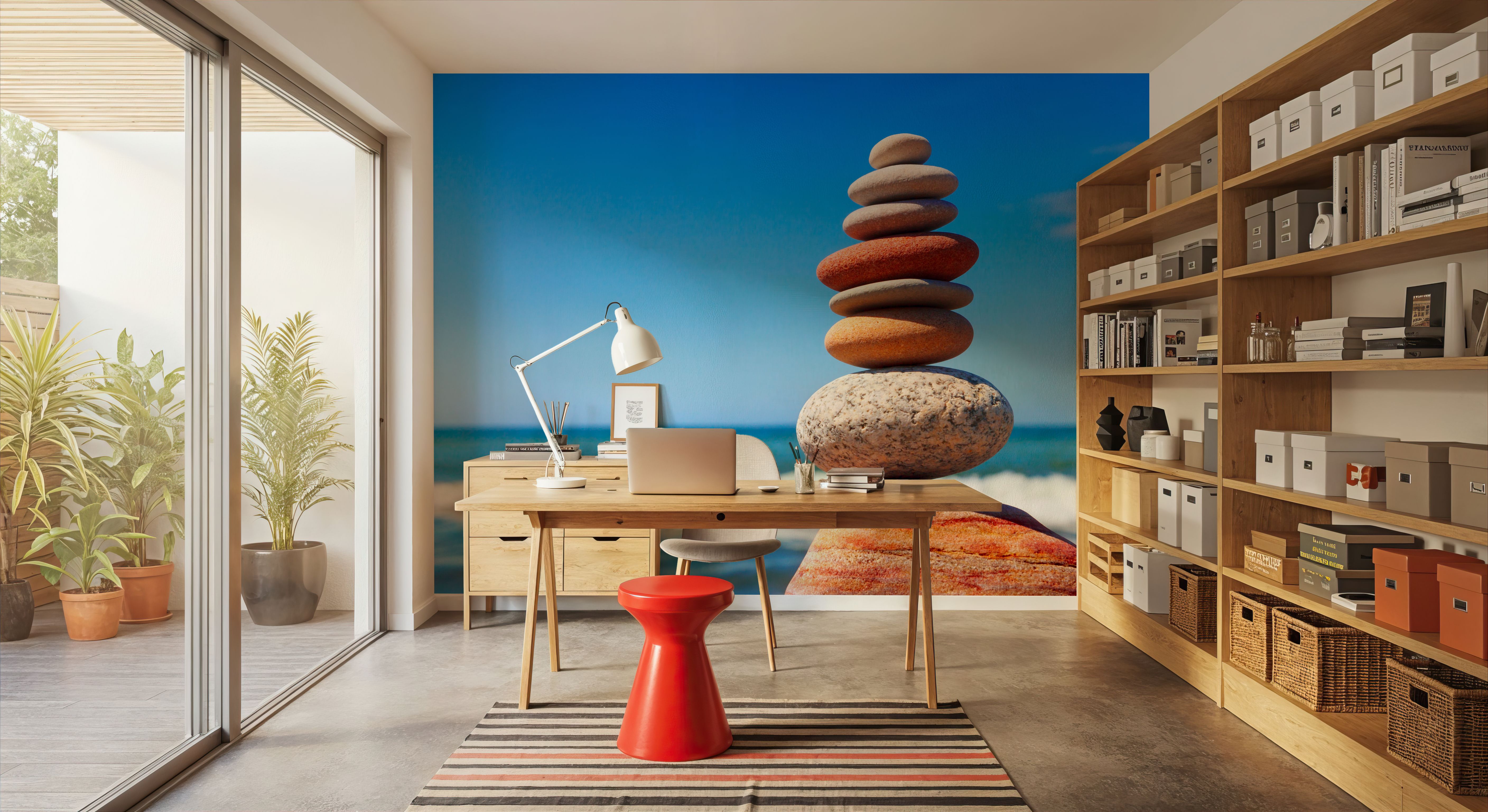 Multicolored Pebble Tower, Behang