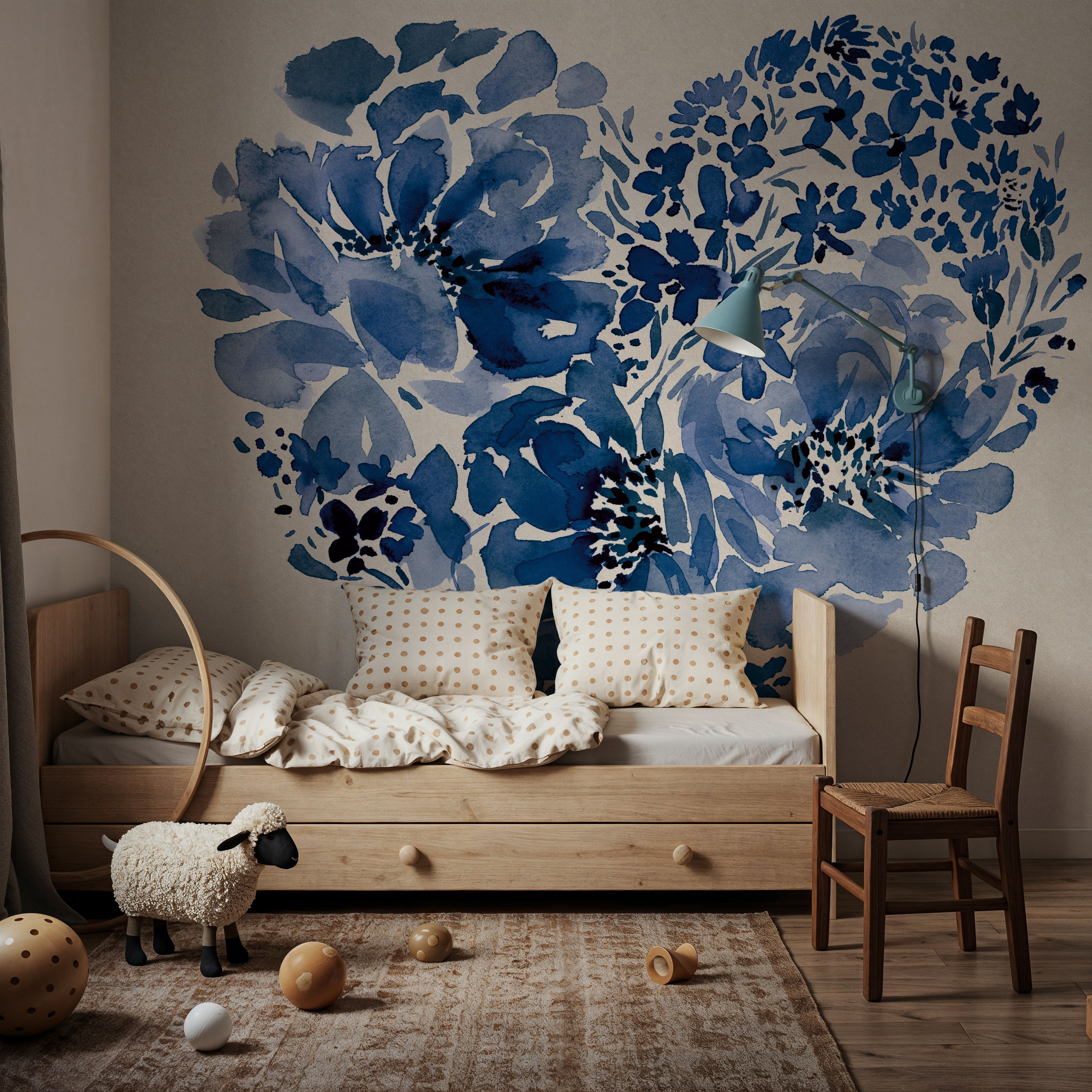Blue Floral Heart