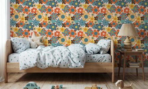 Flower Power, Yellow on Cream