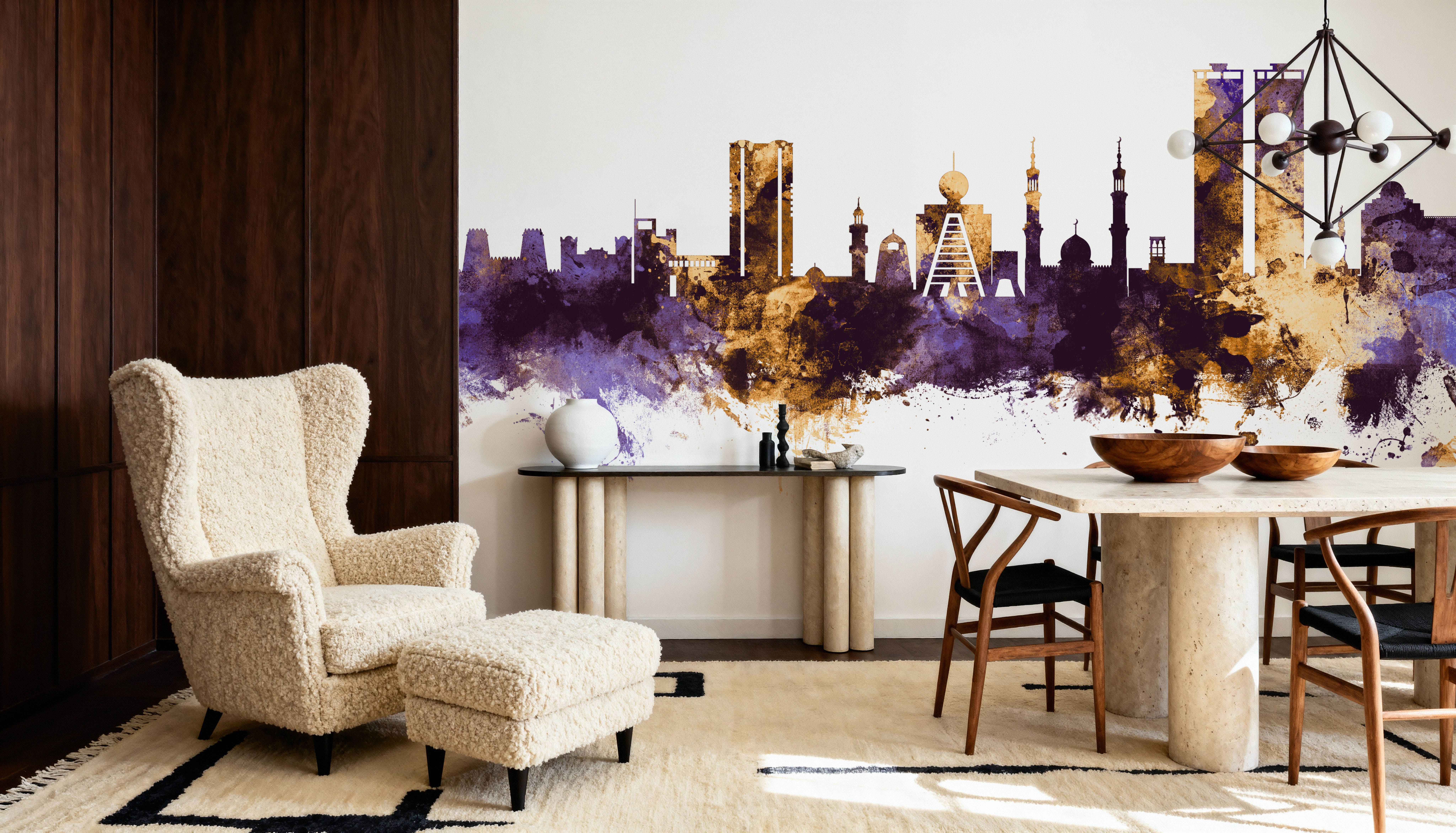 Ras Al Khaimah Skyline Purple & Gold