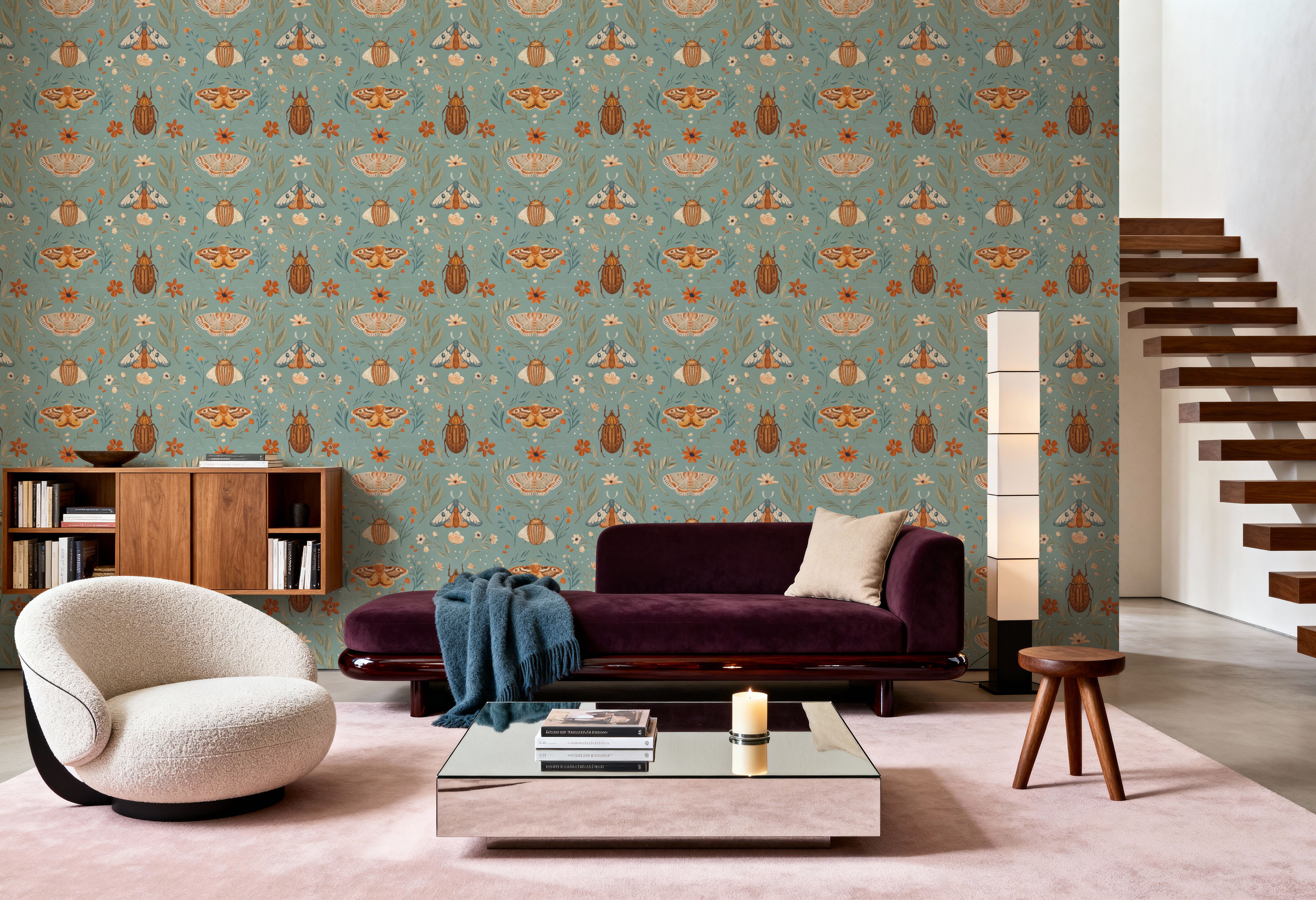 Papilion Chase Blue, Wallpaper