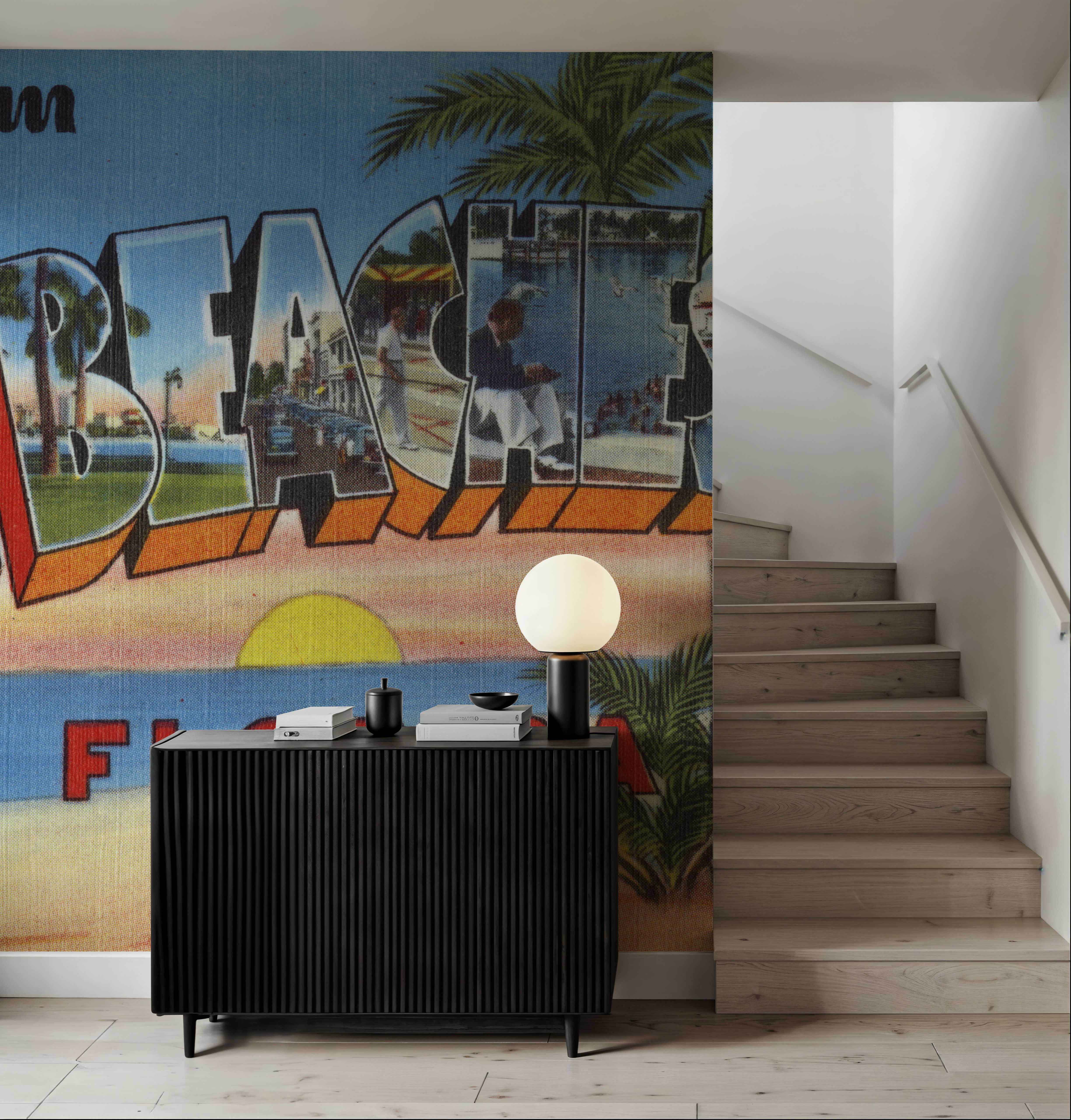 Greetings from Palm Beaches - Screenprint Postcard