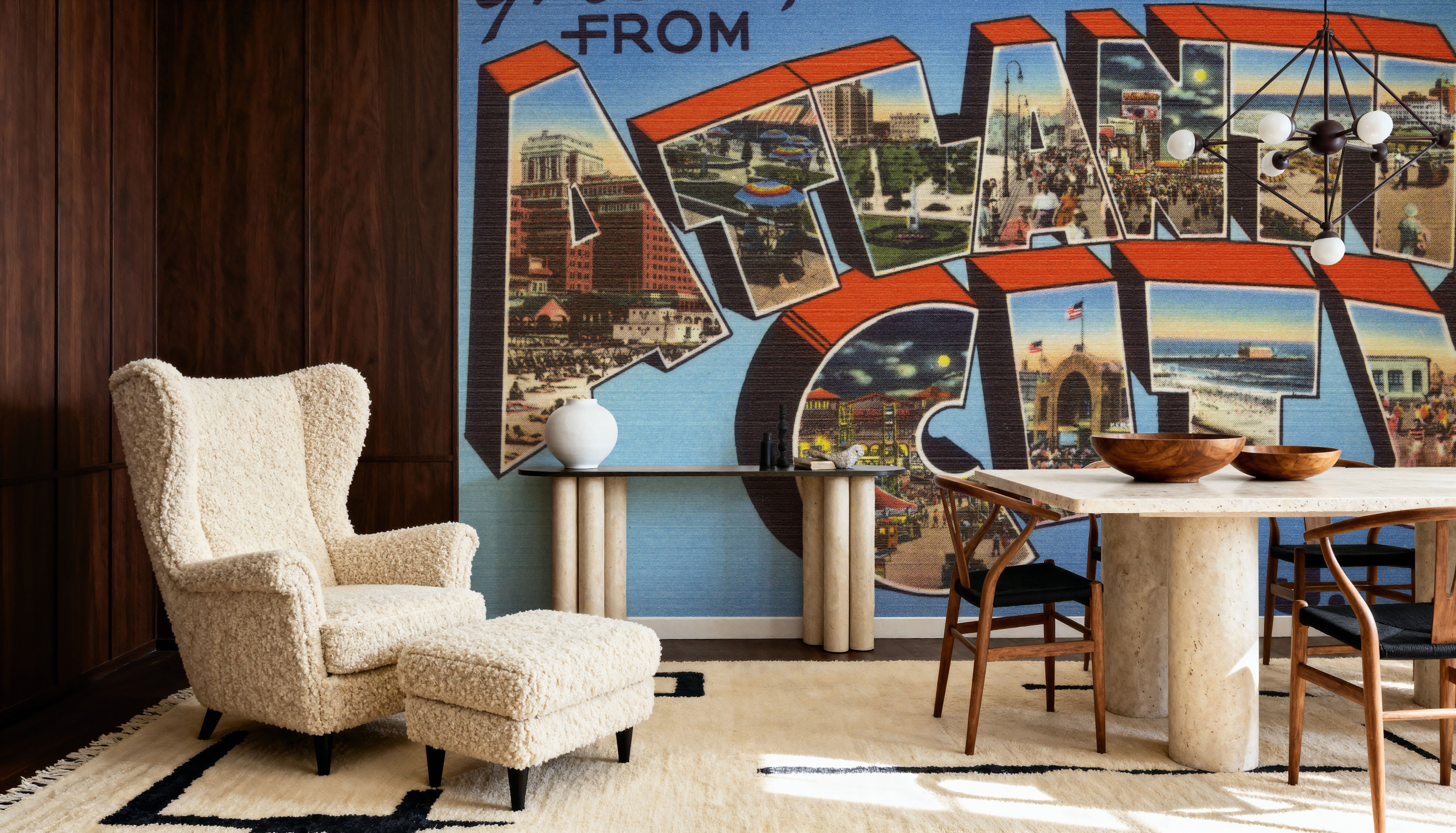 Greetings from Atlantic City - Screenprint Postcard