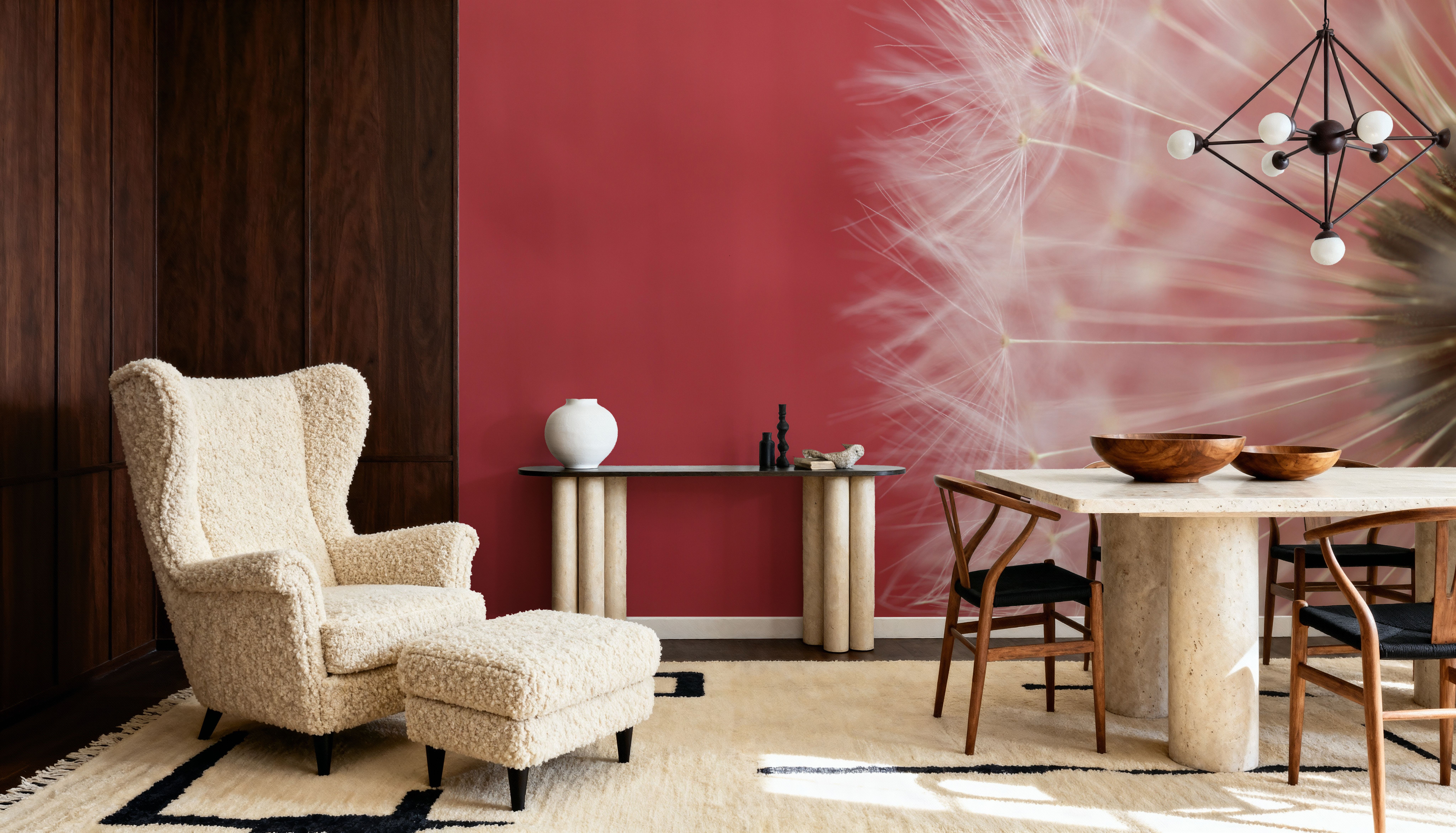 Dandelion on Red III, Wallpaper