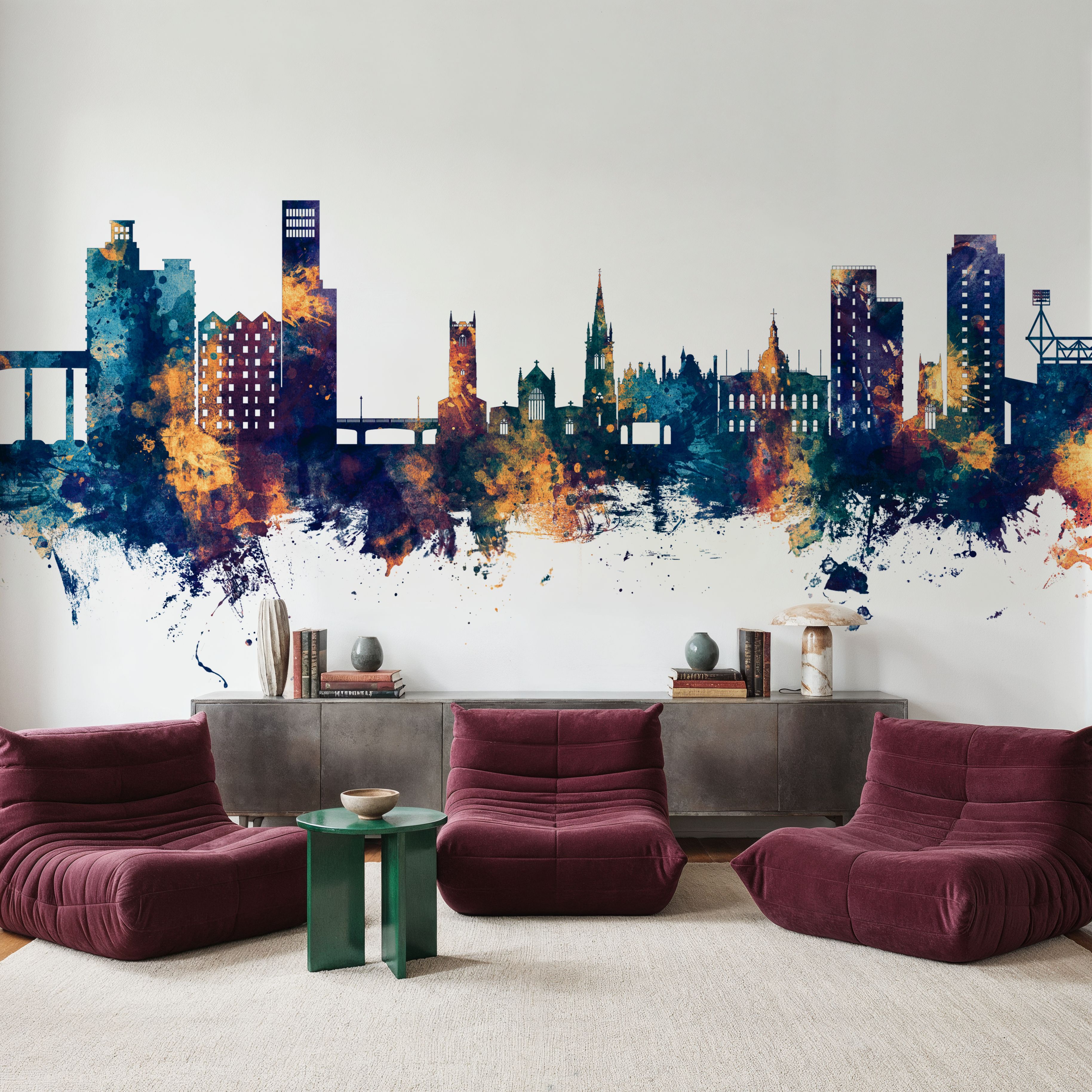 Ipswich England Skyline Blue & Bronze