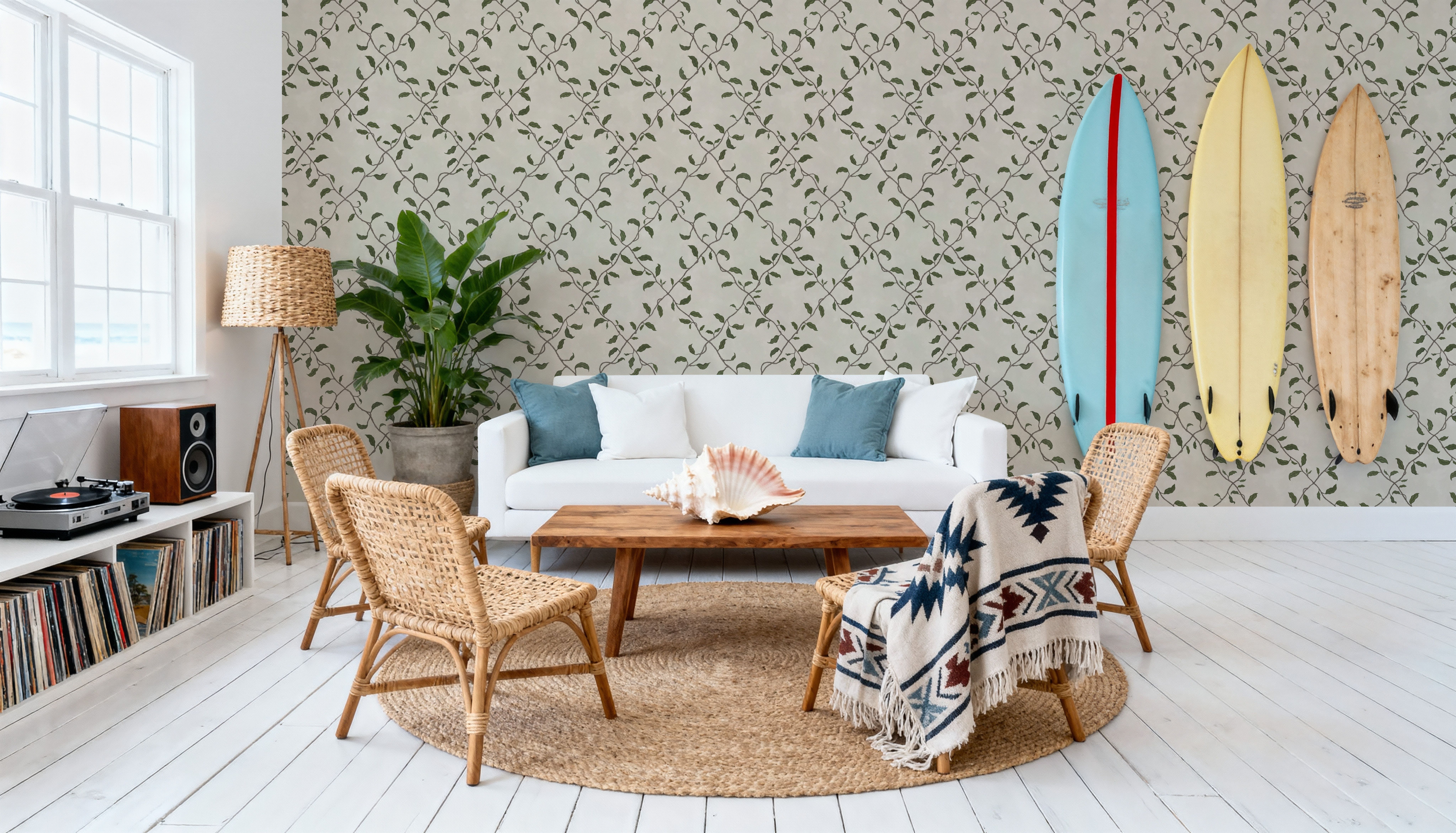 Emerald Trellis, Cream