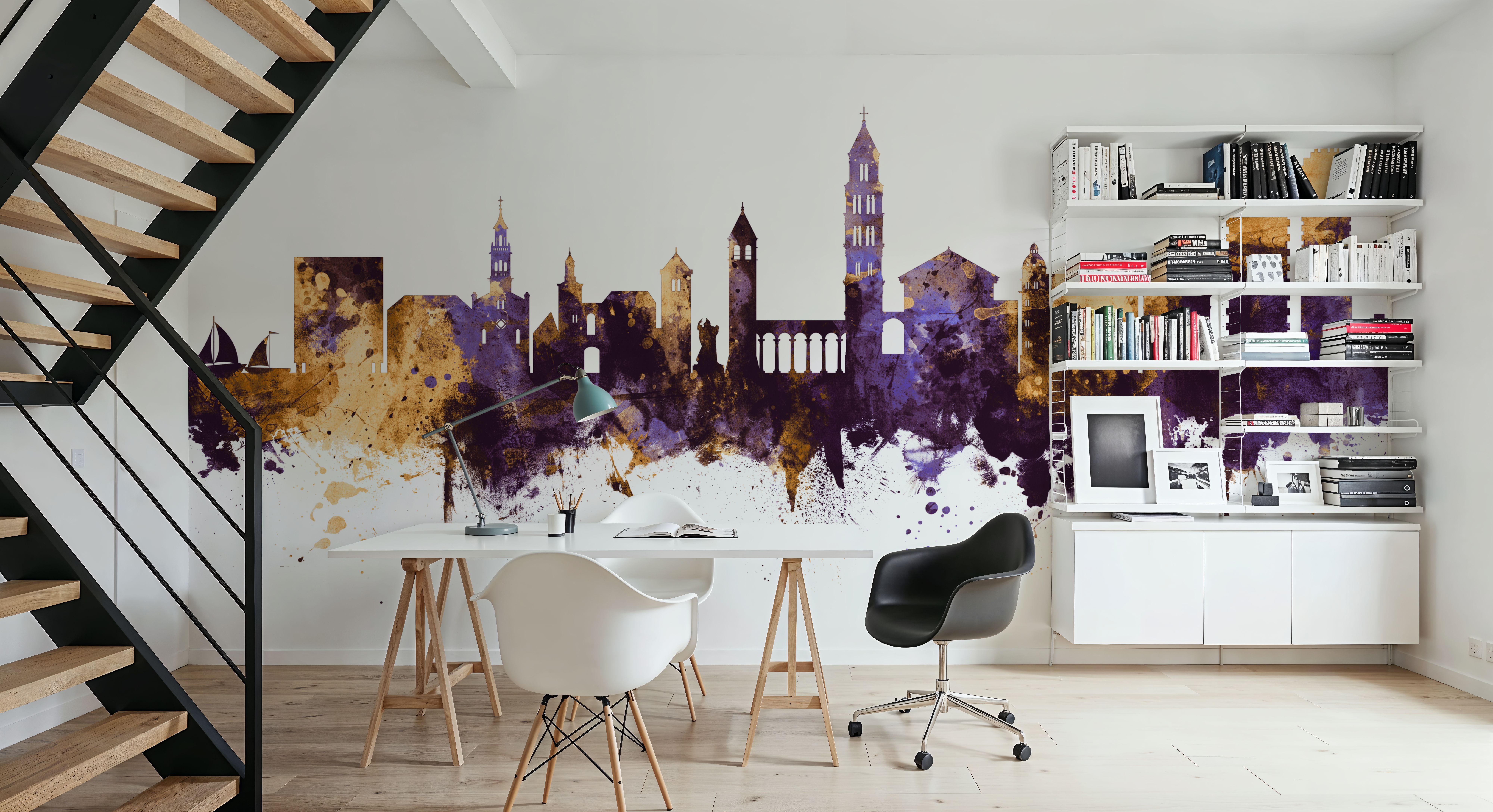 Split Croatia Skyline Purple & Gold