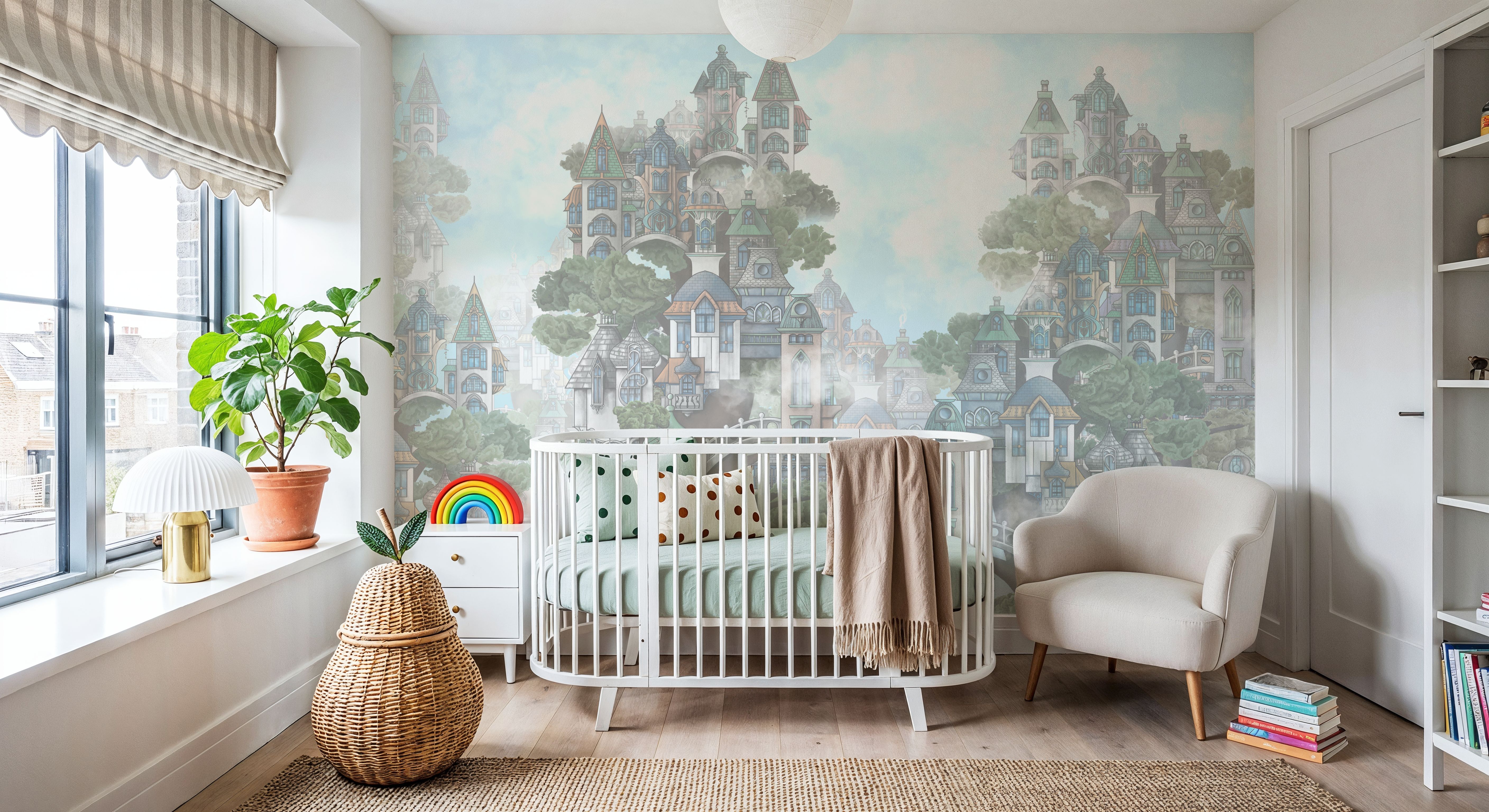 Treehouse Neighborhood Fade, Wallpaper