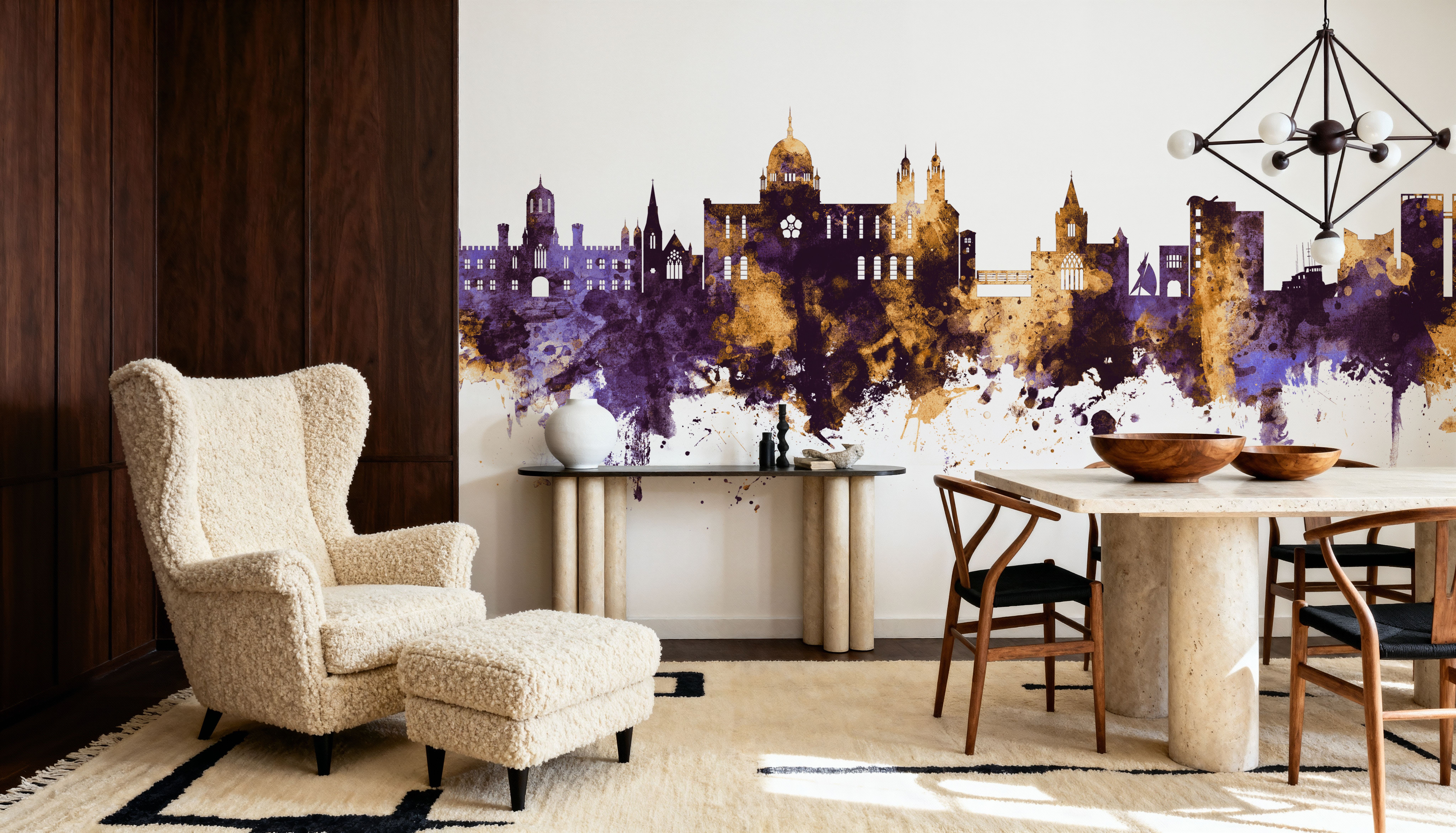 Galway Ireland Skyline Purple & Gold