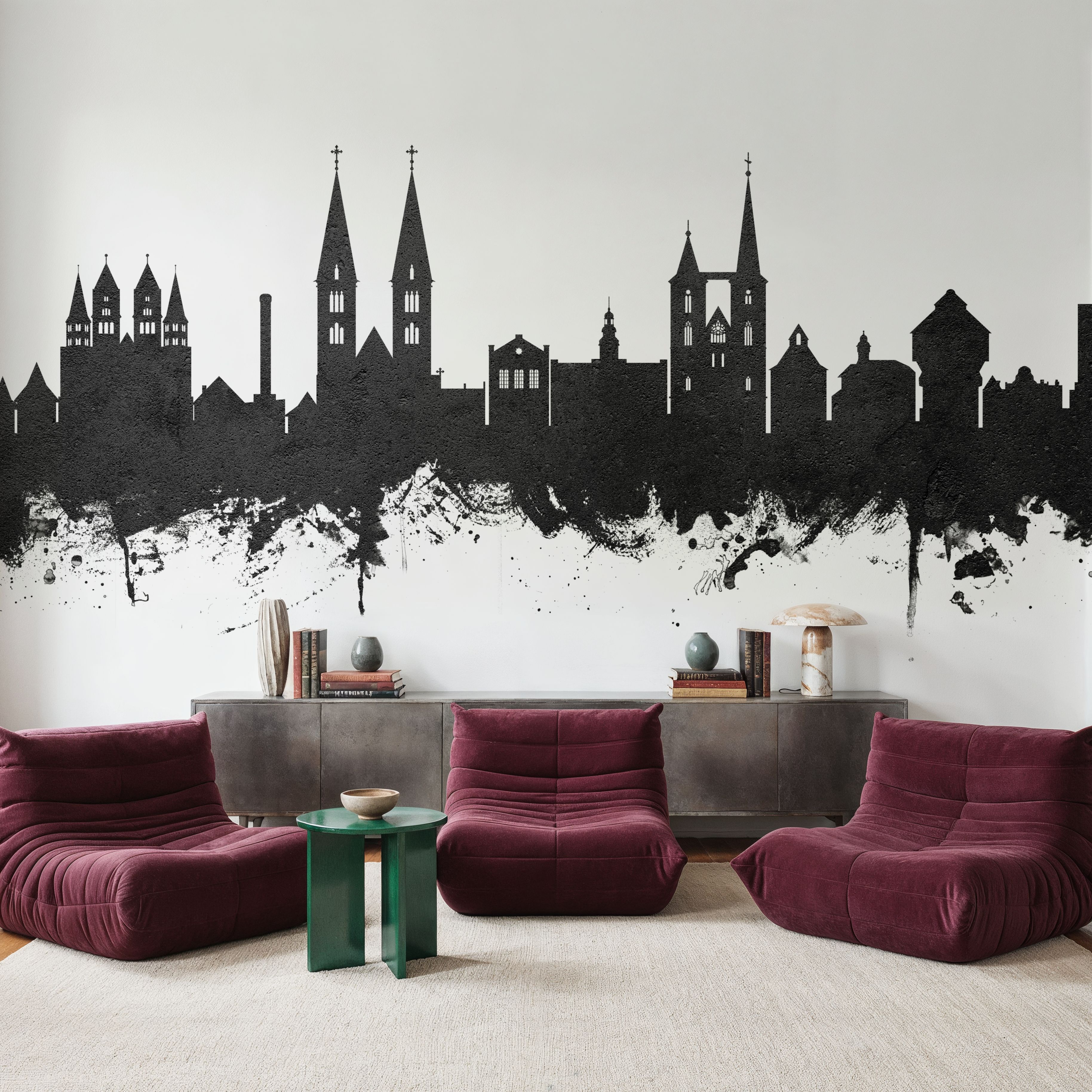 Halberstadt Germany Skyline Black & White