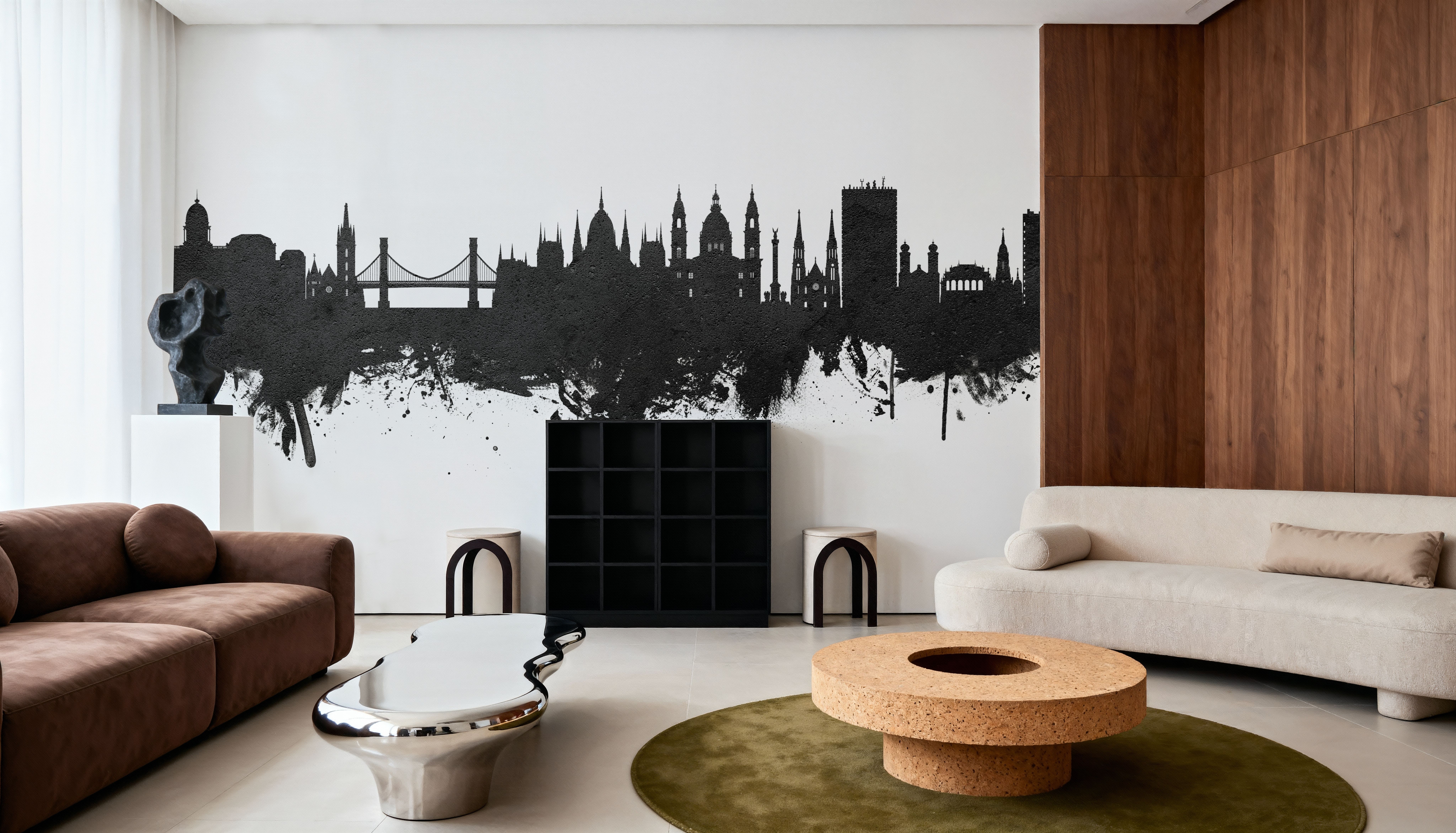 Budapest Skyline Black & White