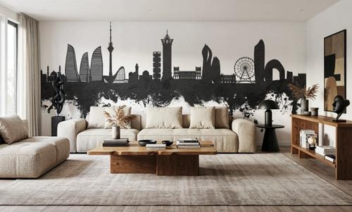 Baku Skyline Black & White