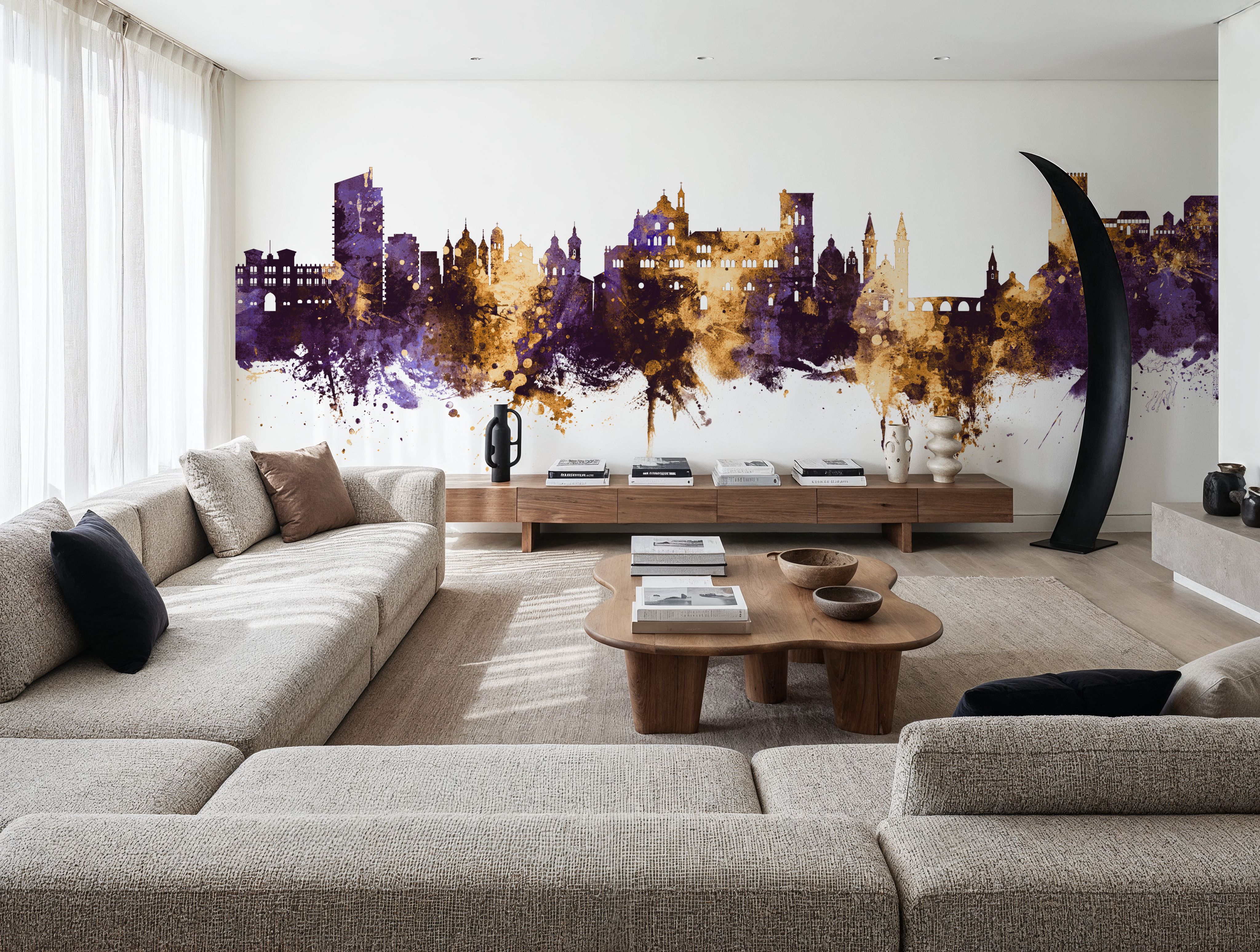 Granada Spain Skyline Purple & Gold